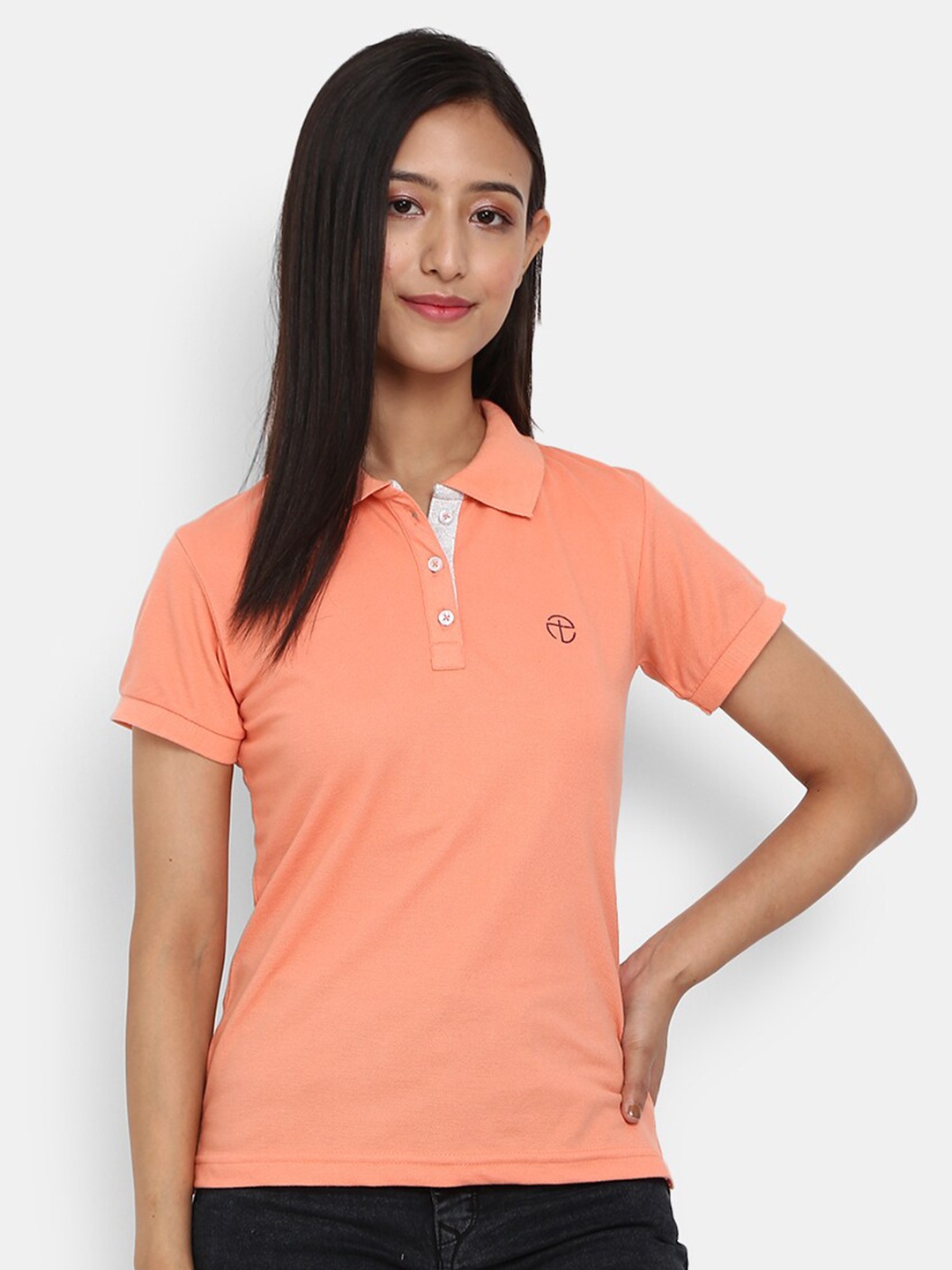 

V-Mart Polo Collar Cotton Casual T-Shirt, Peach