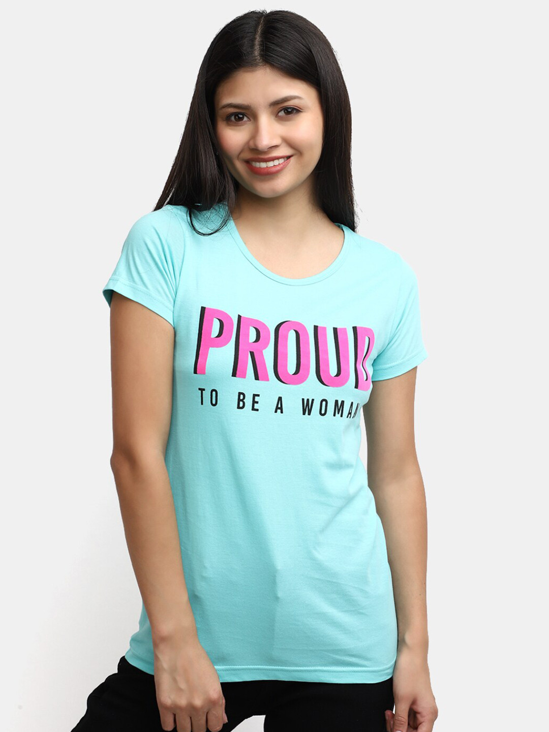 

V-Mart Typography Printed Oversized Cotton Casual T-Shirt, Blue