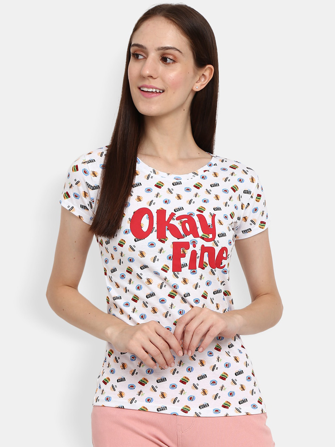 

V-Mart Typography Printed Cotton Casual T-Shirt, White
