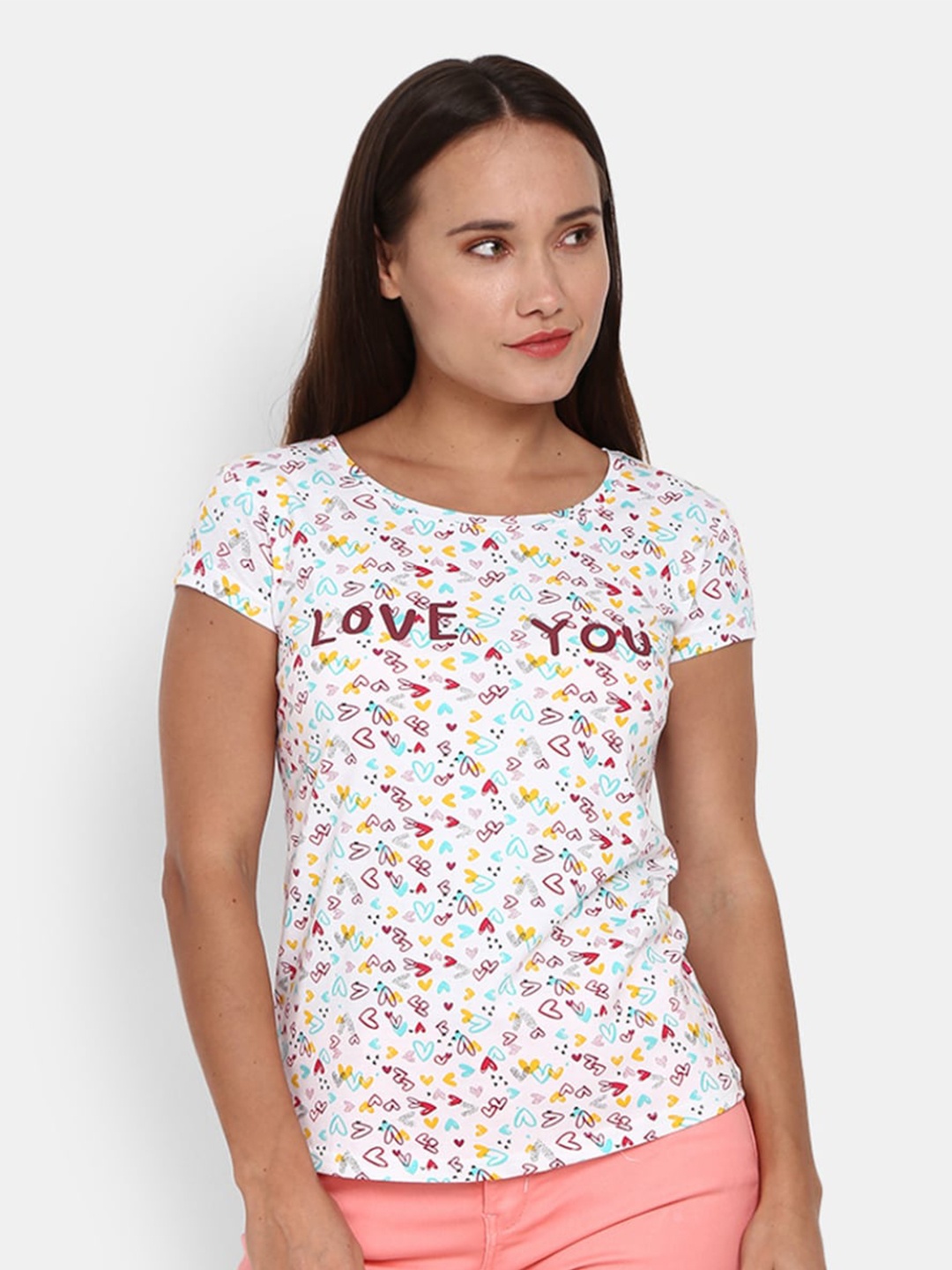 

V-Mart Typography Printed Casual Cotton T-shirt, White