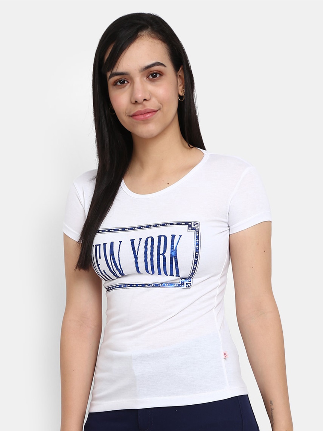 

V-Mart Typography Printed Cotton Casual T-Shirt, White