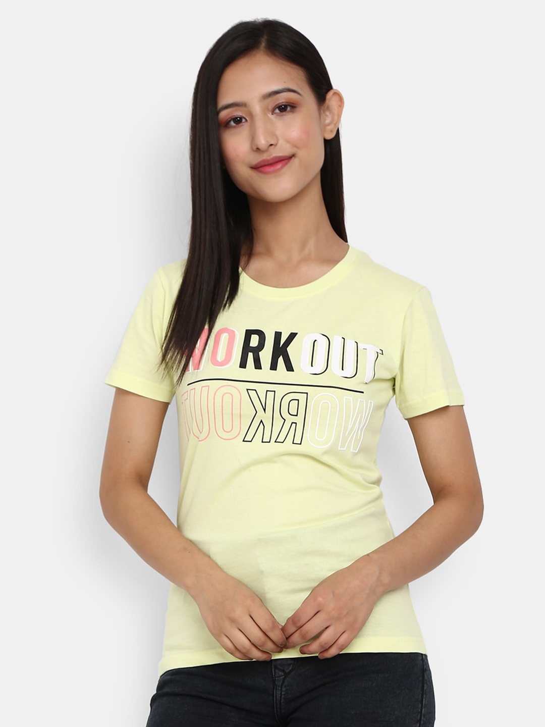 

V-Mart Typography Printed Cotton T-Shirt, Green