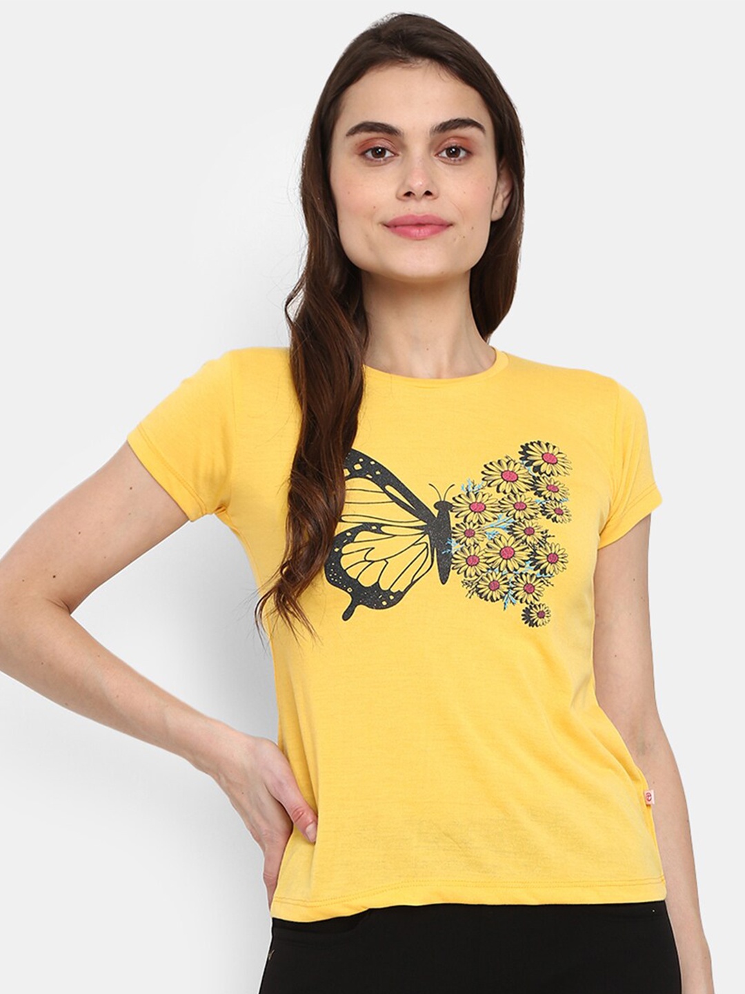 

V-Mart Graphic Printed T-shirt, Mustard