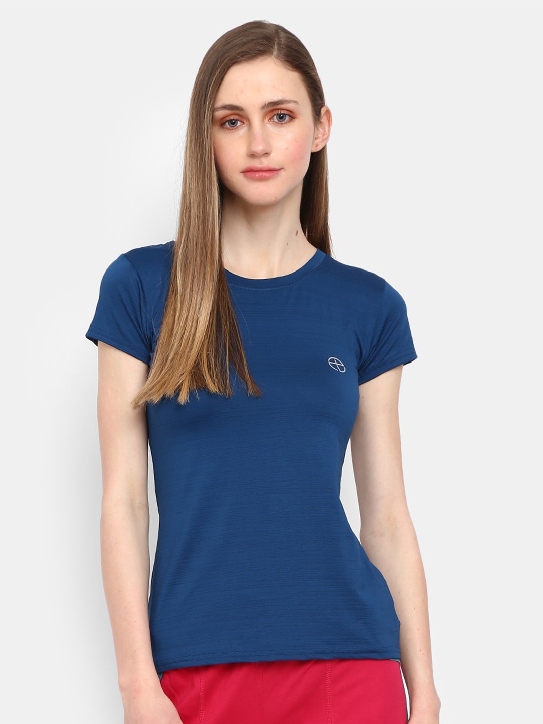 

V-Mart Round Neck Casual T-shirt, Teal