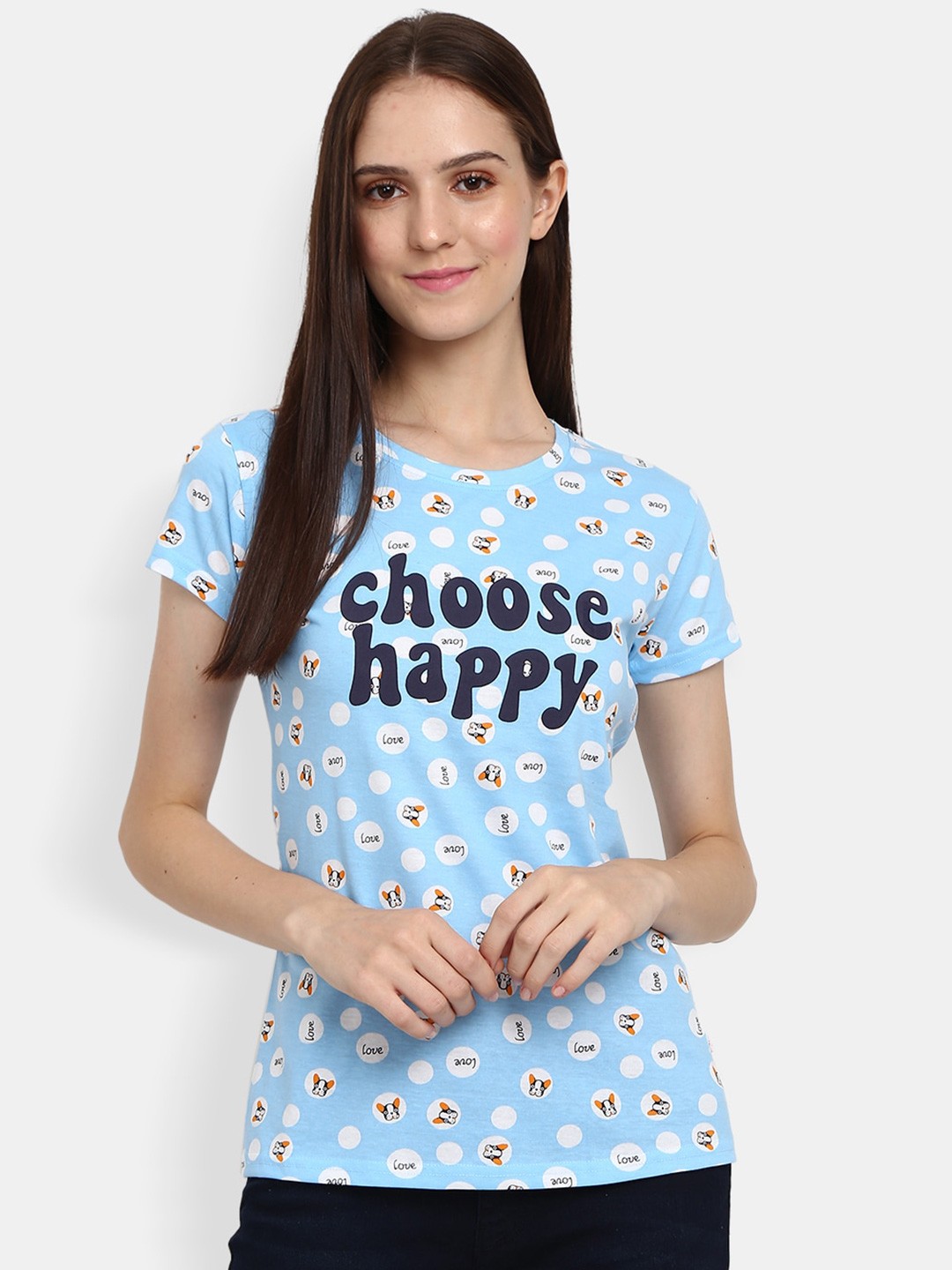 

V-Mart Conversational Printed Casual T-Shirt, Blue