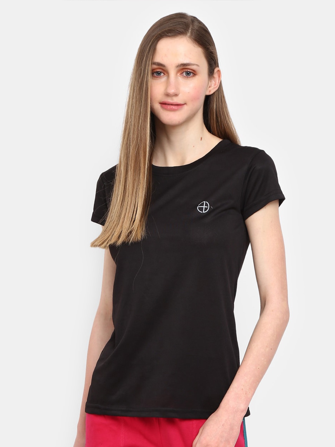 

V-Mart Women Black Pockets T-shirt