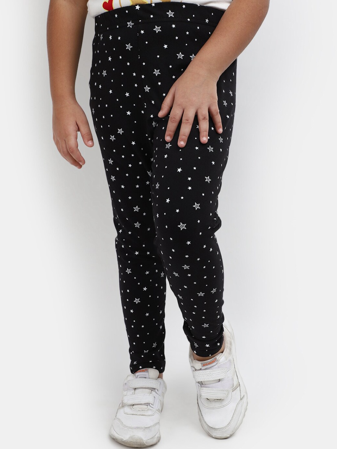 

V-Mart Girls Conversational Printed Ankle-Length Legging, Black