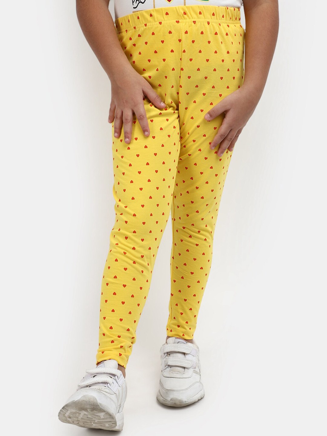 

V-Mart Girls Conversational Printed Ankle-Length Legging, Yellow