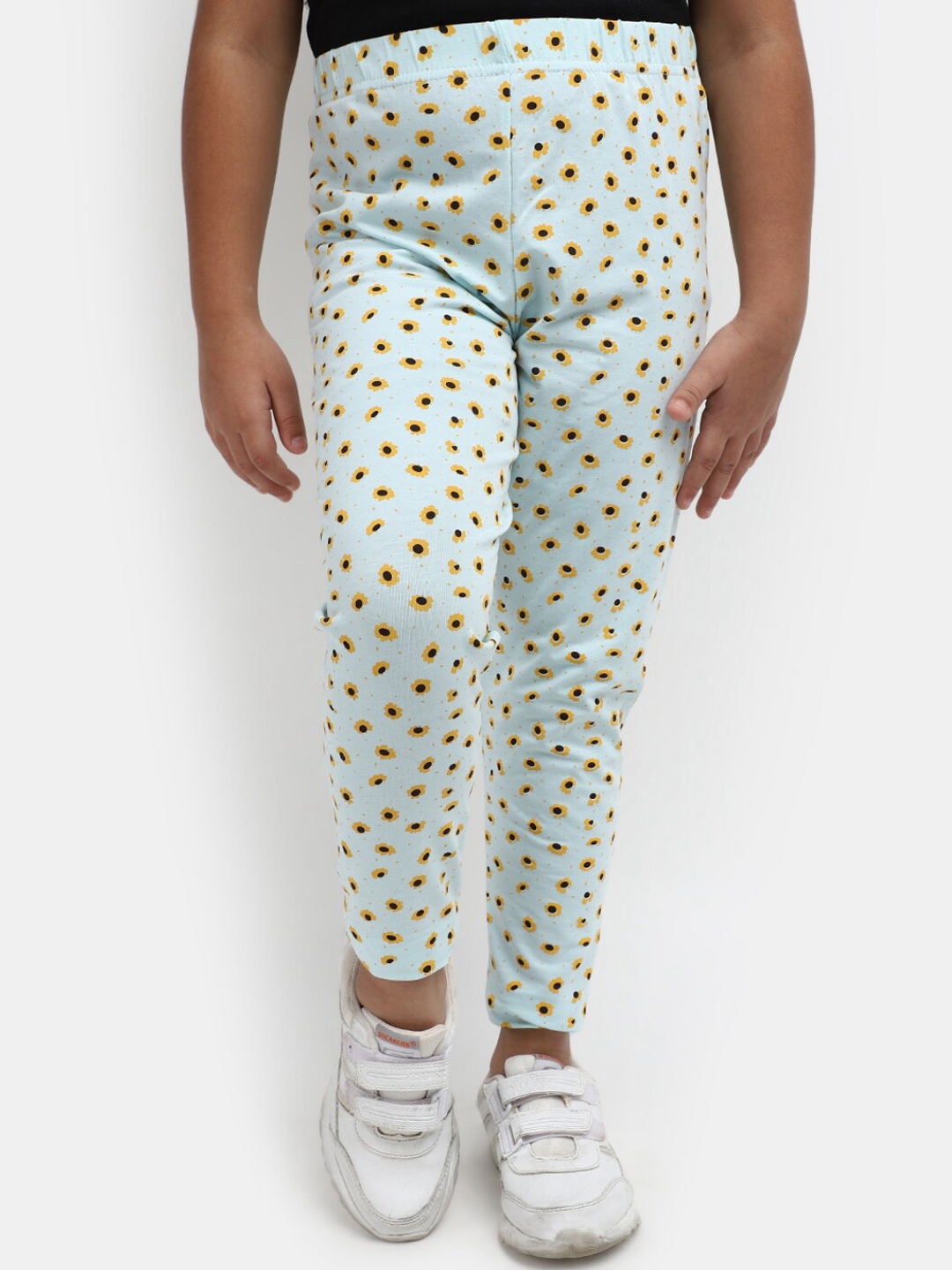 

V-Mart Girls Printed Ankle-Length Leggings, Blue