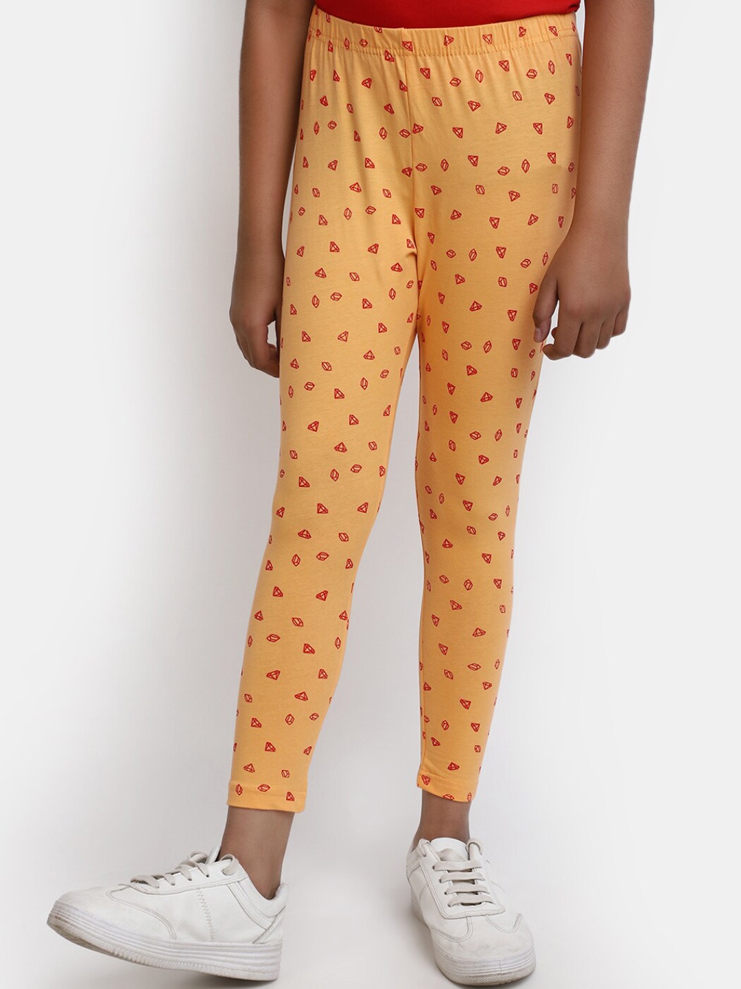 

V-Mart Girls Printed Leggings, Mustard