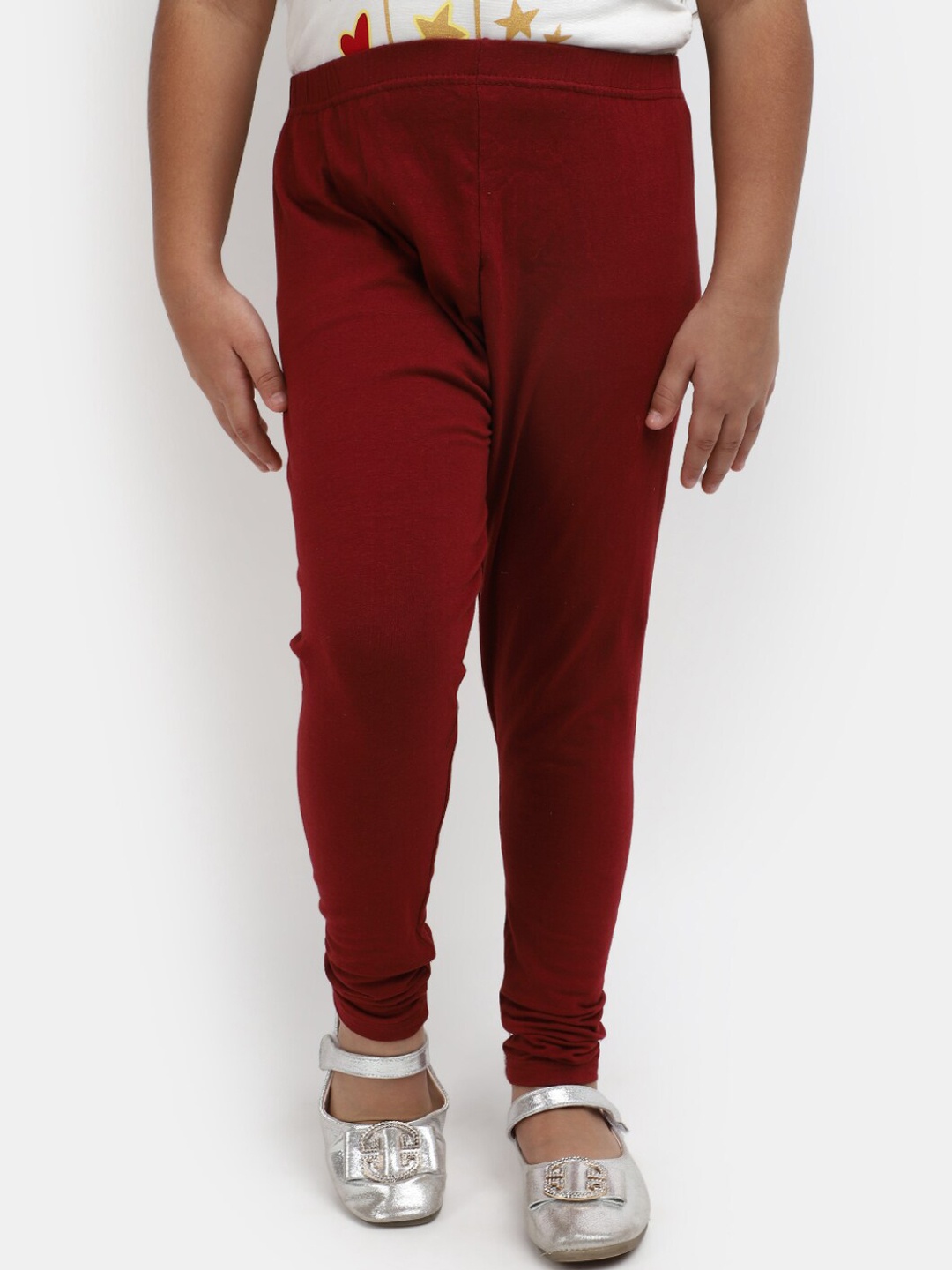 

V-Mart Girls Ankle-Length Cotton Lycra Legging, Maroon