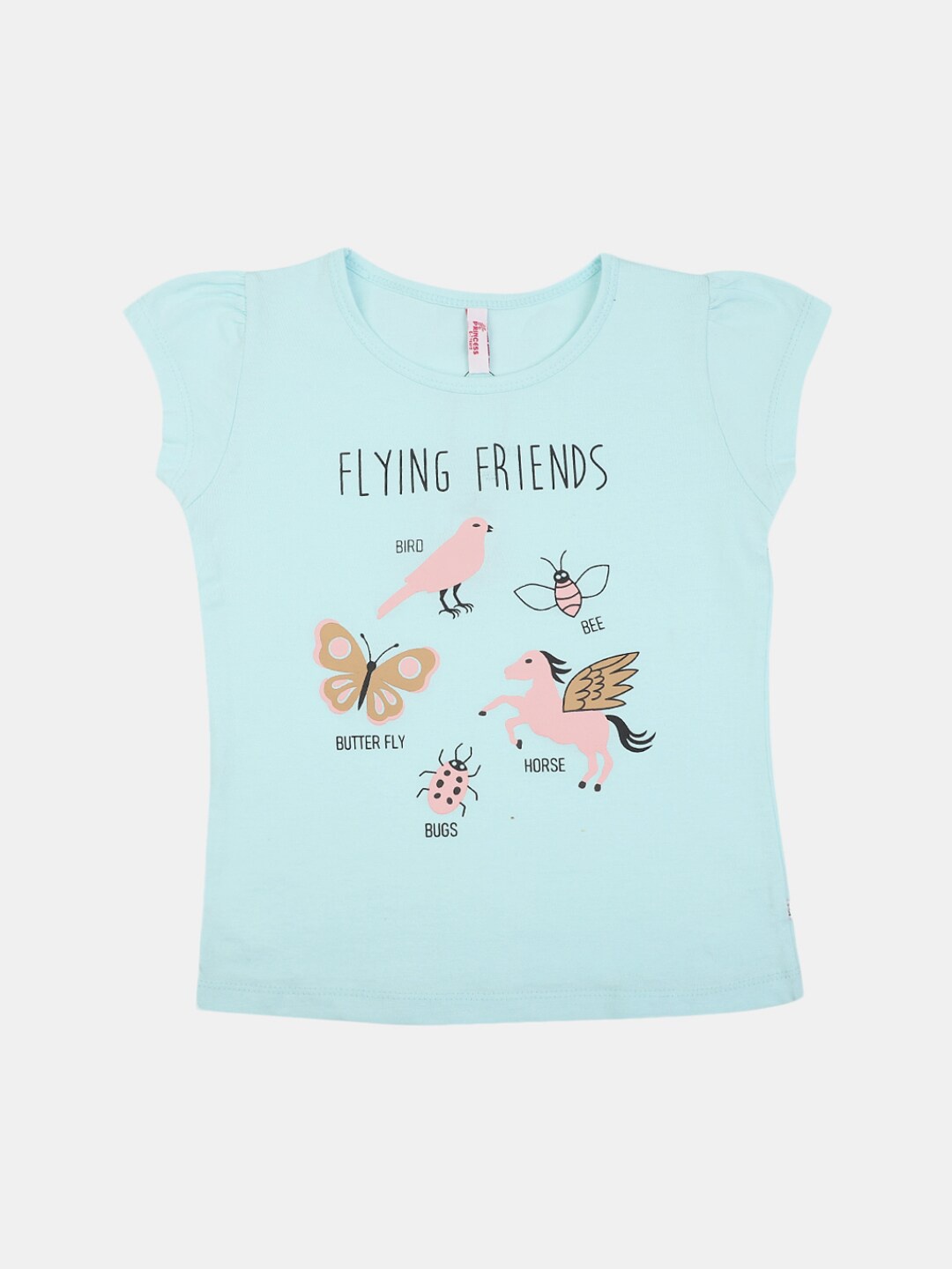 

V-Mart Girls Typography Printed Cotton T-shirt, Blue