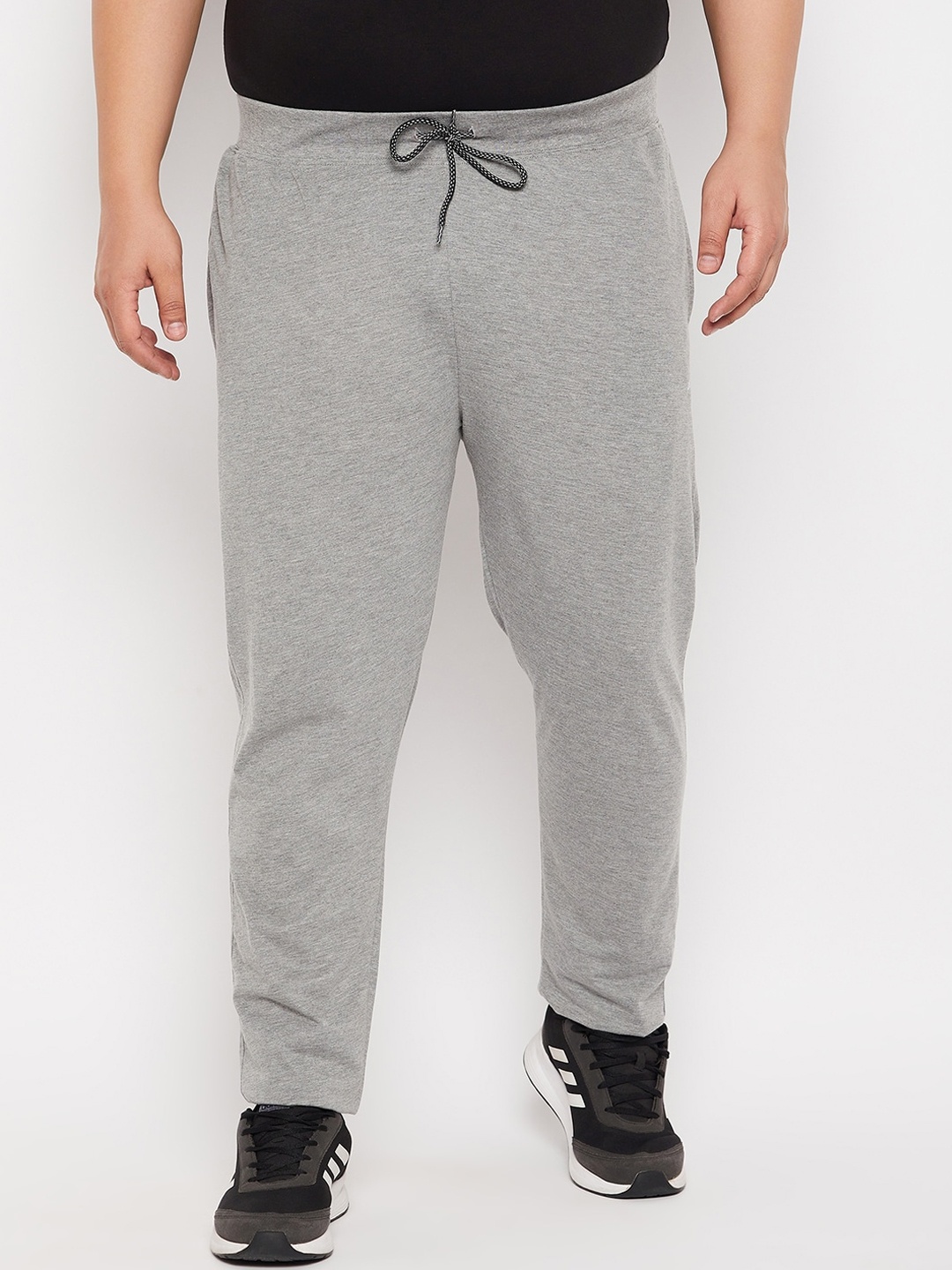 

Adobe Plus Size Men Mid Rise Cotton Track Pants, Grey