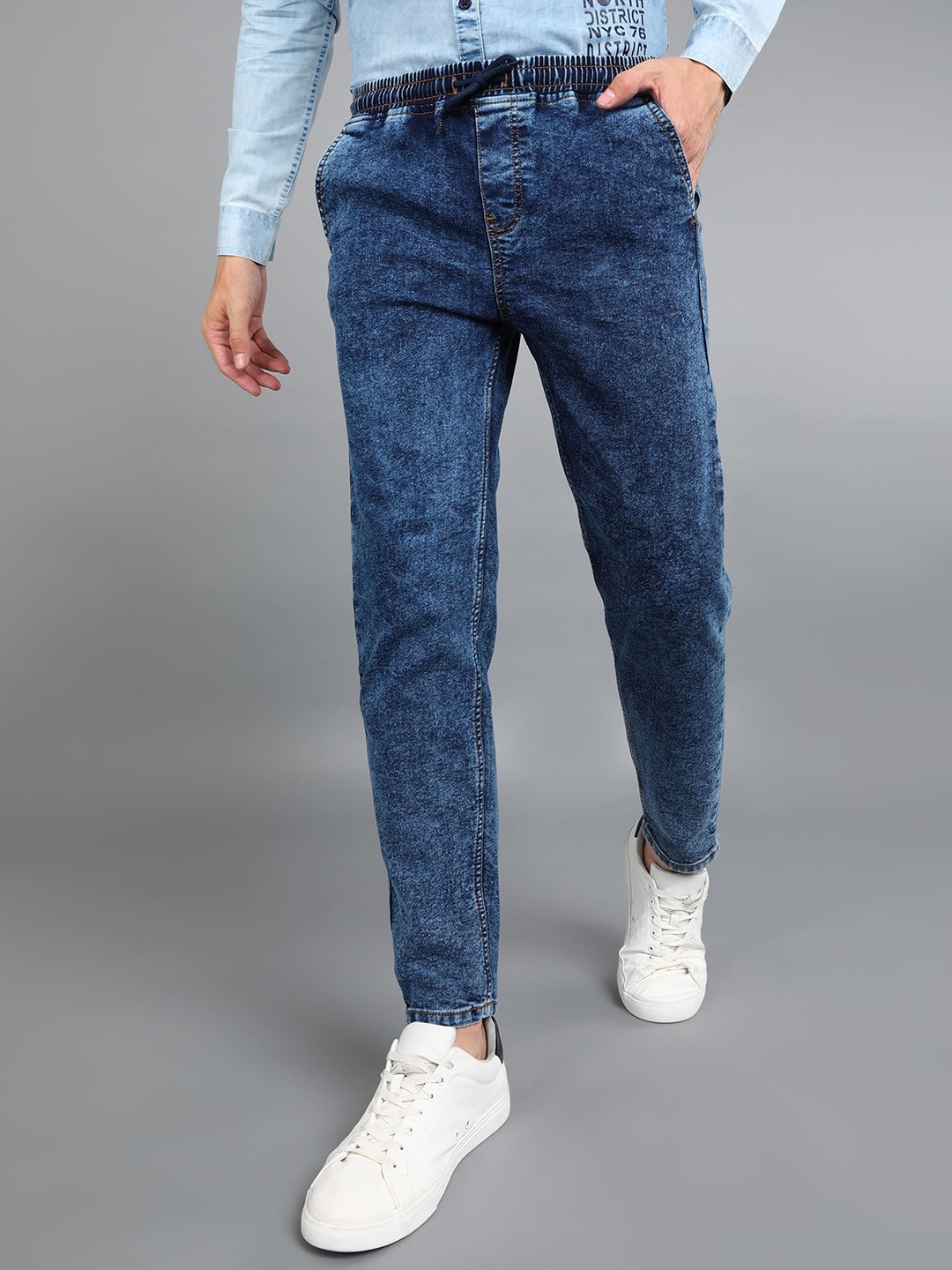 

Urbano Fashion Men Mid Rise Regular Fit Washed Stretchable Jeans, Blue