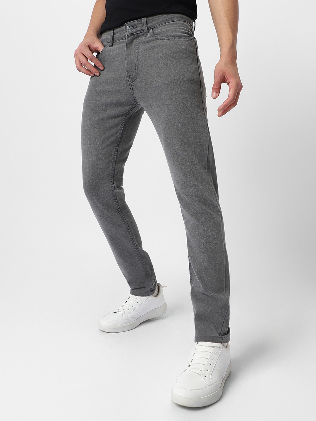 

Urbano Fashion Men Clean Look Mid-Rise Stretchable Jeans, Grey