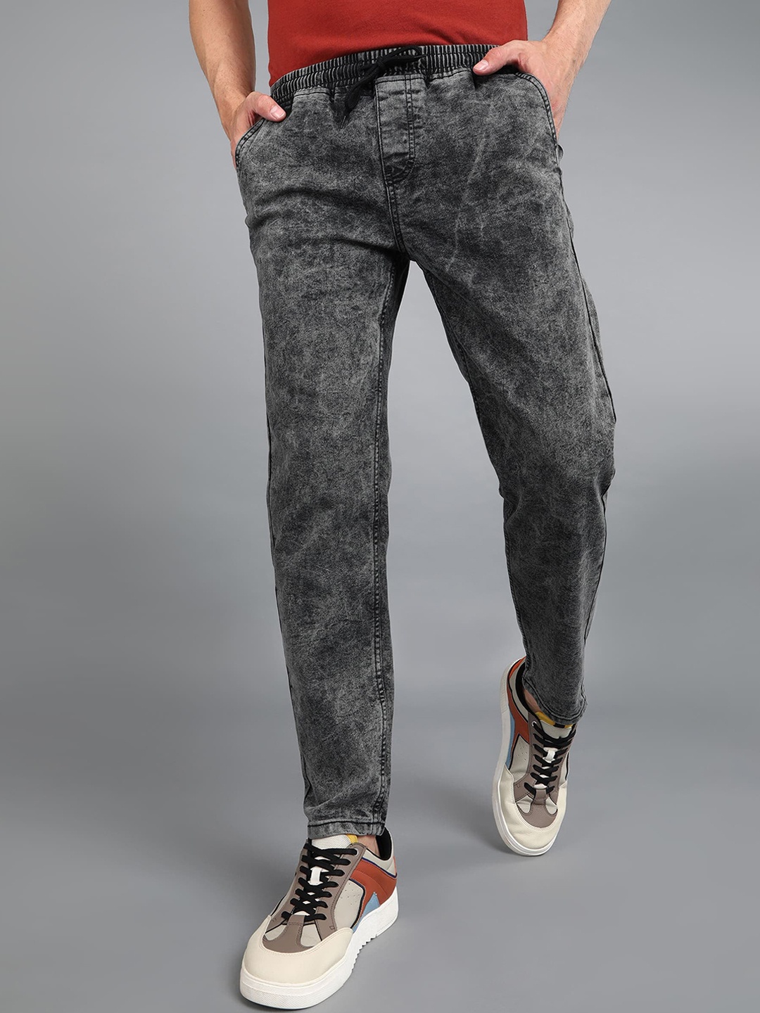 

Urbano Fashion Men Heavy Fade Stretchable Jeans, Grey