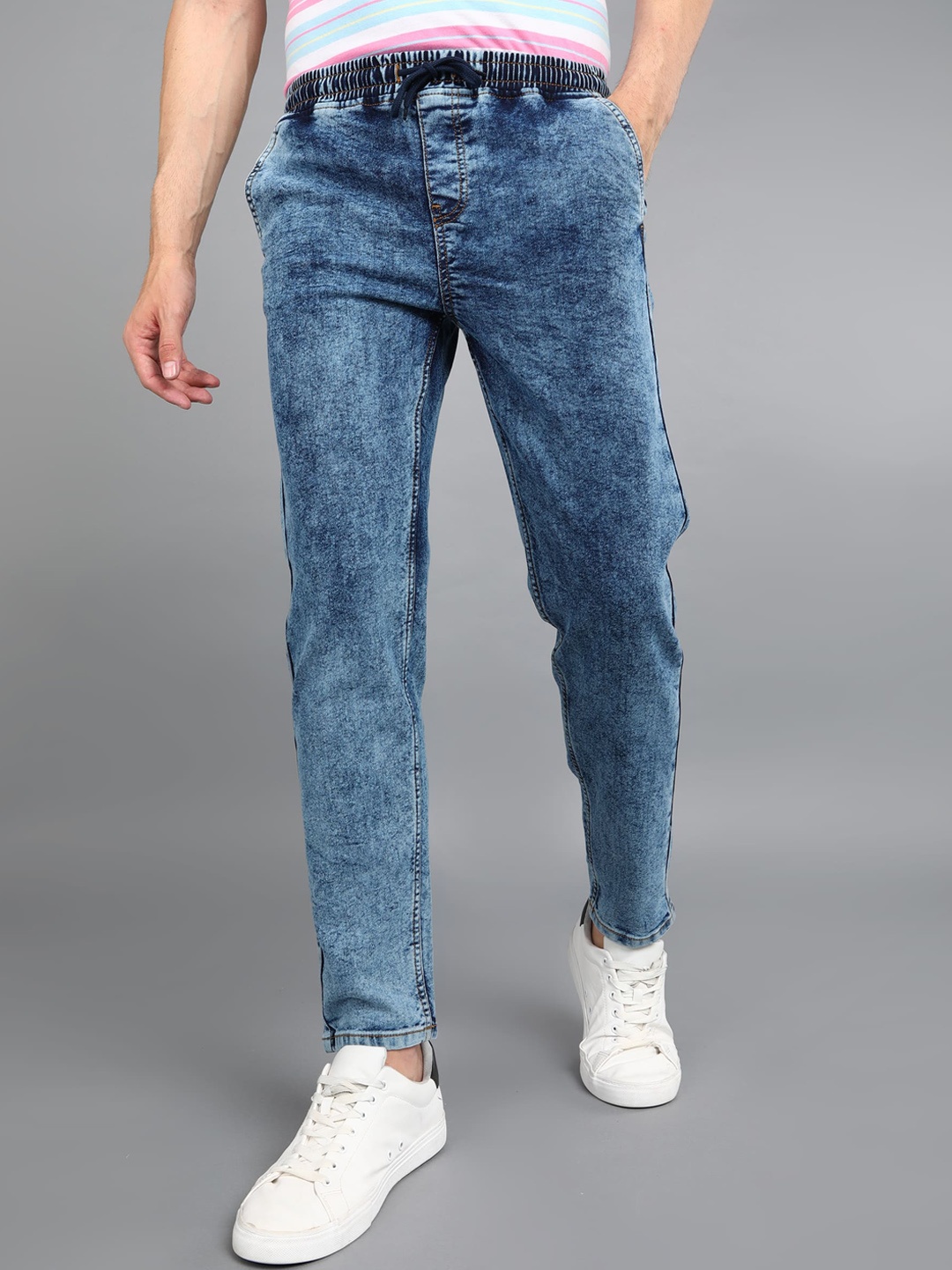 

Urbano Fashion Men Regular Fit Washed Heavy Fade Stretchable Jeans, Blue