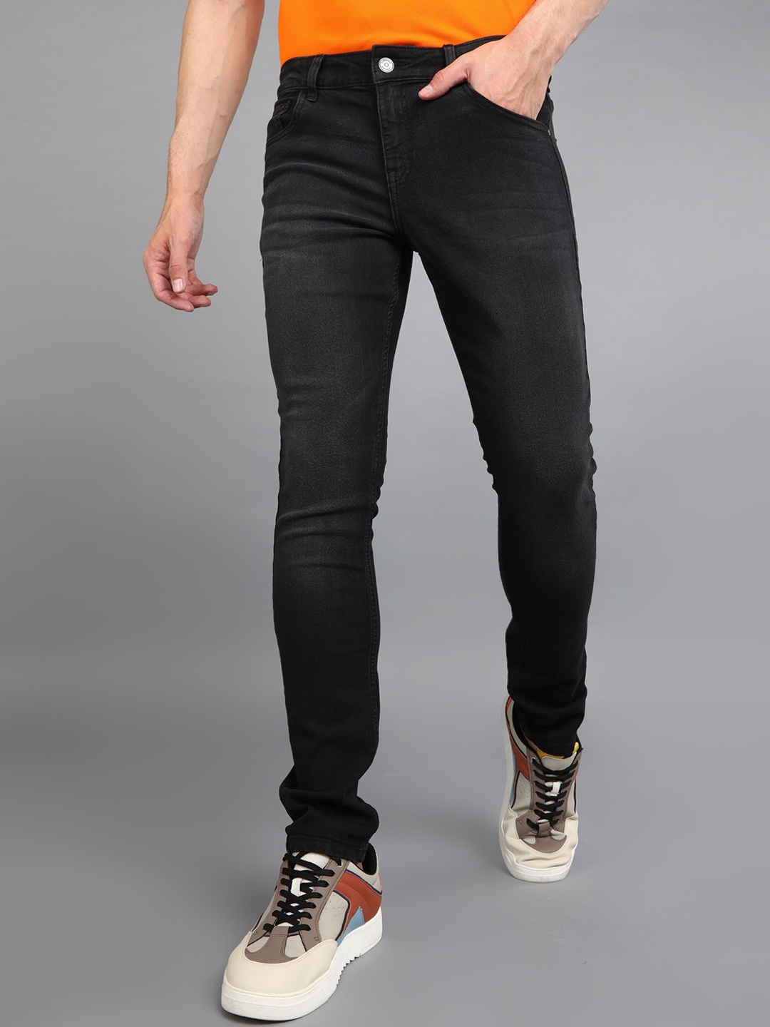 

Urbano Fashion Men Clean Look No Fade Jeans, Black