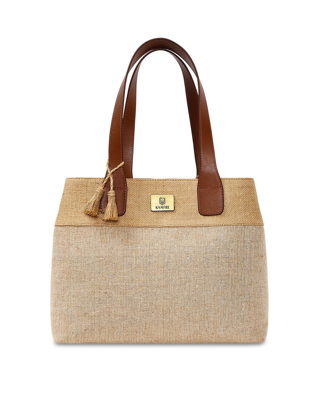 

KAAYTEE Textured Jute Shoulder Bag, Beige