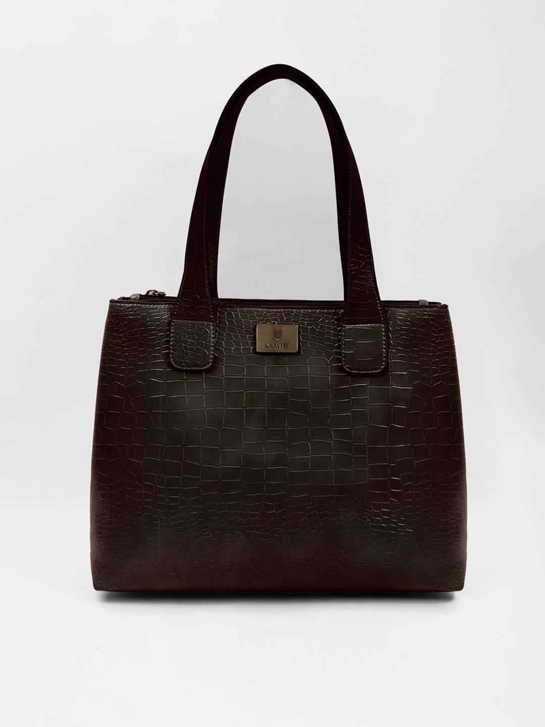 

KAAYTEE Textured Structured Handheld Bag, Brown