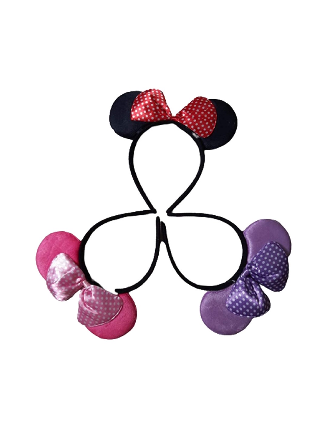 

LYTIX Girls Set of 3 Minnie Mouse Hairband, Black