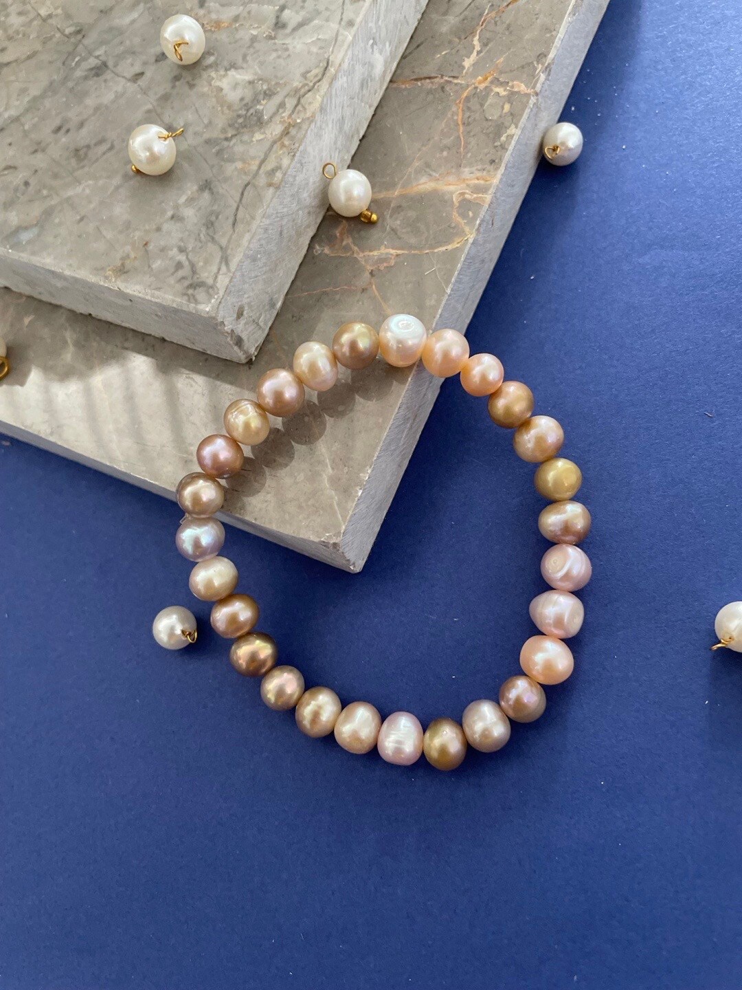 

Digital Dress Room Beaded Stone Bracelet Rakhi, Off white