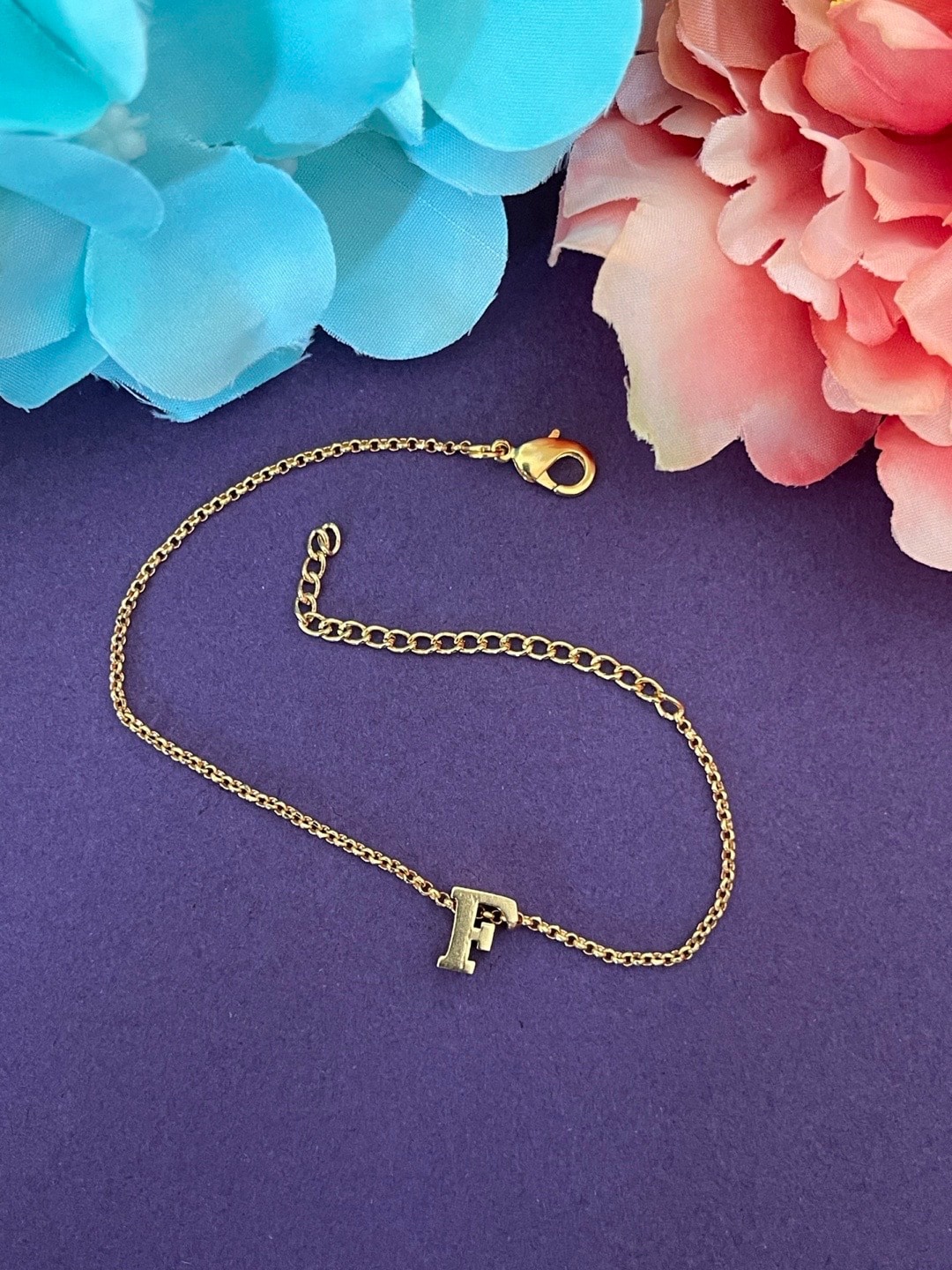 

Digital Dress Room Gold-Plated Letter F Rakhi Bracelet