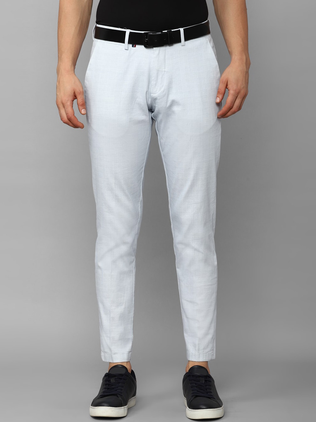 

Louis Philippe Sport Men Checked Slim Fit Trousers, Blue