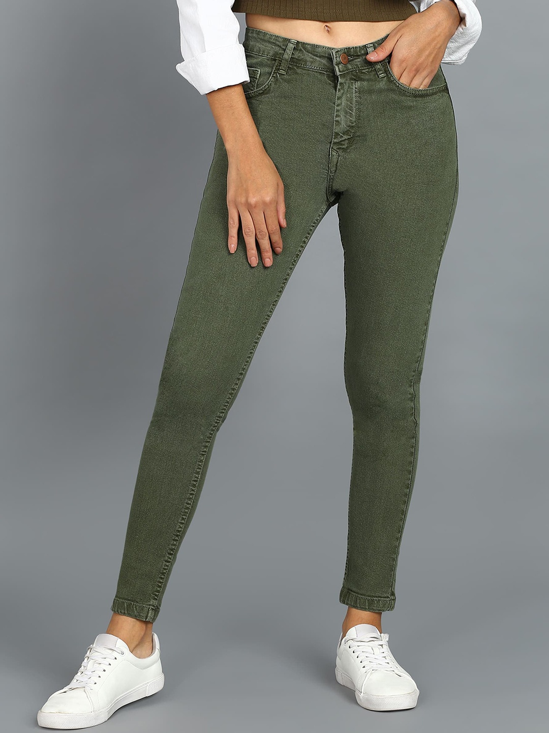 

Urbano Fashion Women Skinny Fit Stretchable Jeans, Green