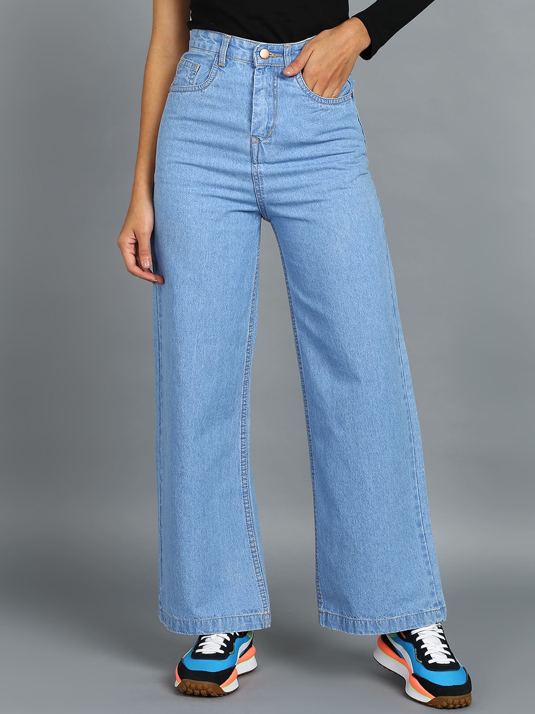 

Urbano Fashion Women Mid-Rise Non-Stretchable Flared Jeans, Blue