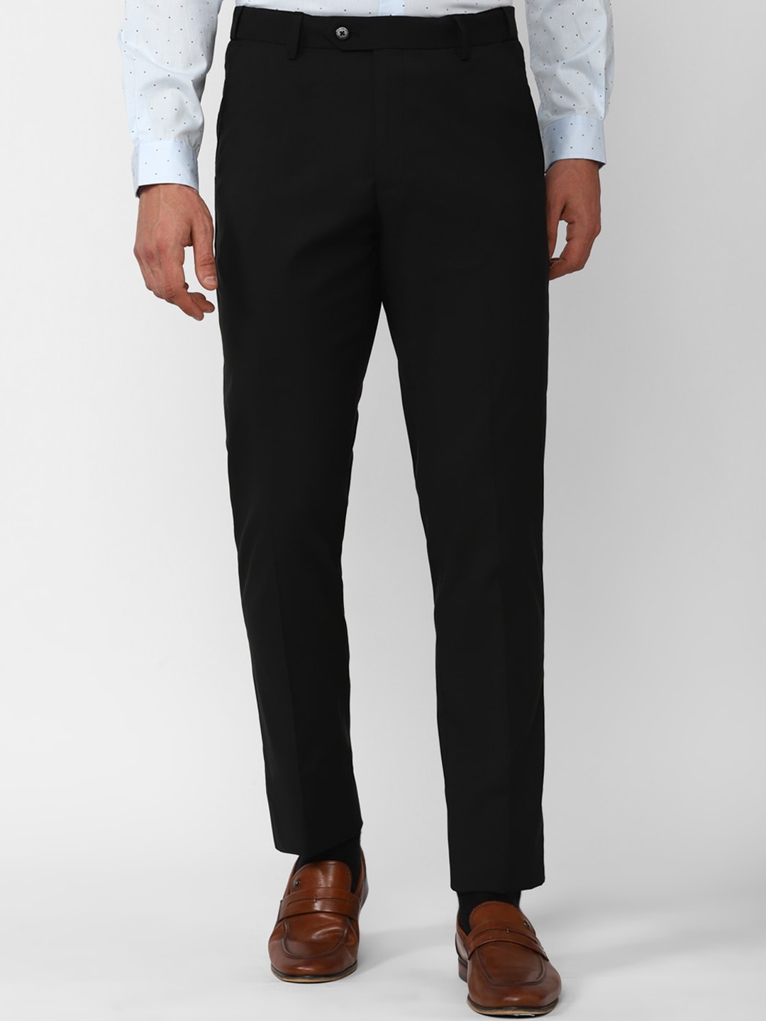 

Peter England Men Slim Fit Formal Trousers, Black