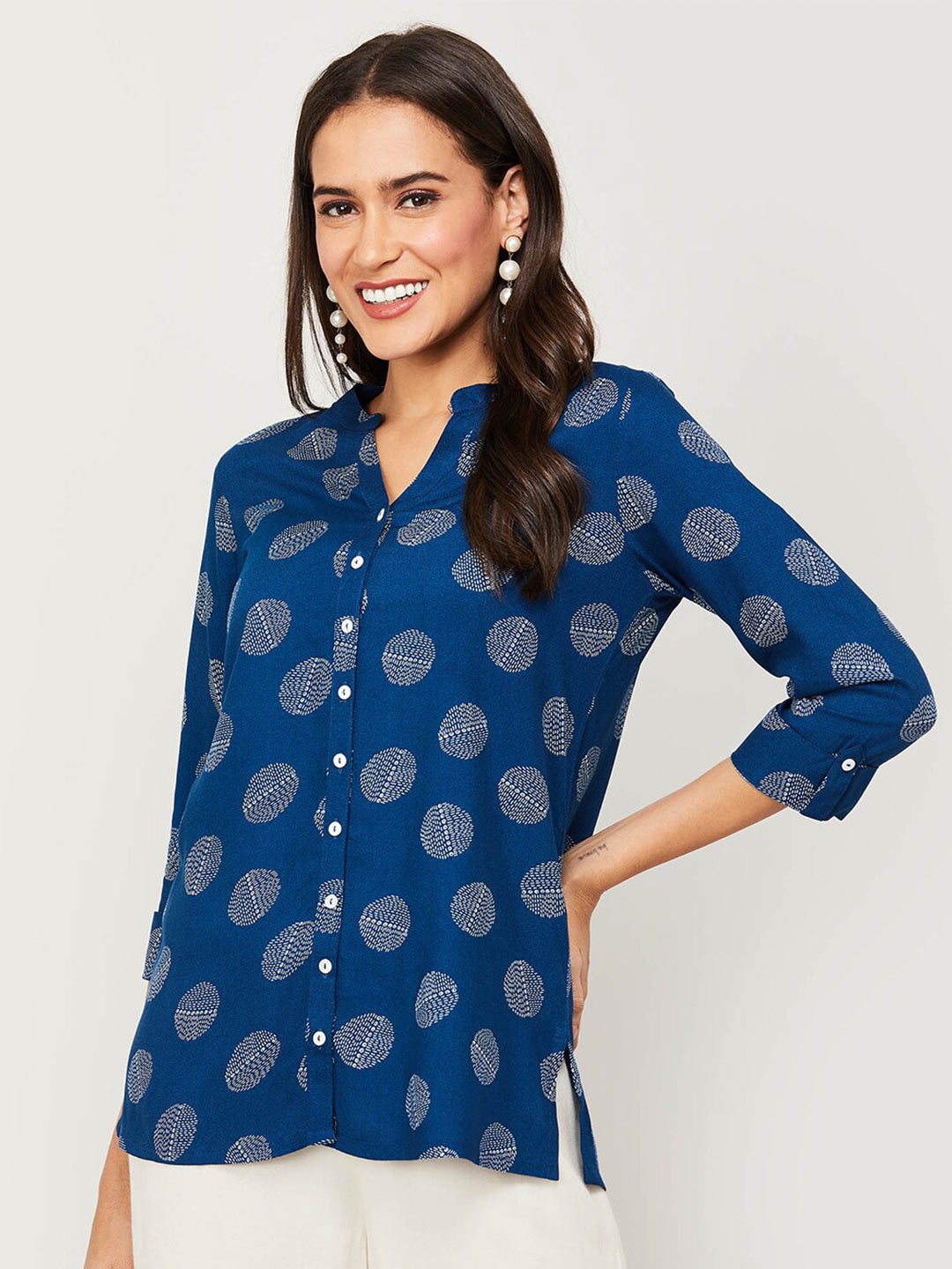 

Melange by Lifestyle Ethnic Motifs Printed Kurti, Violet