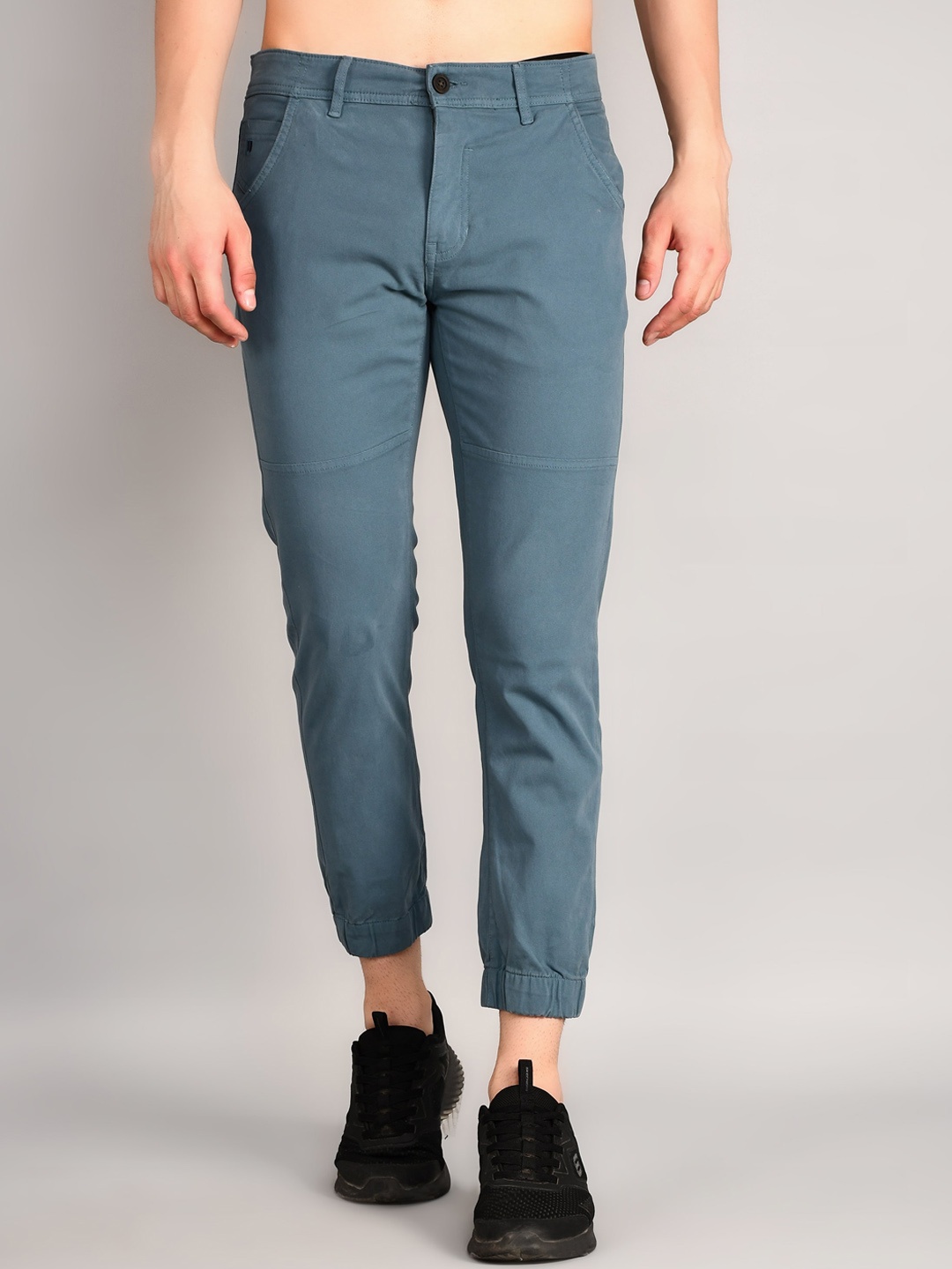 

TIM PARIS Men Easy Wash Stretchable Joggers, Turquoise blue