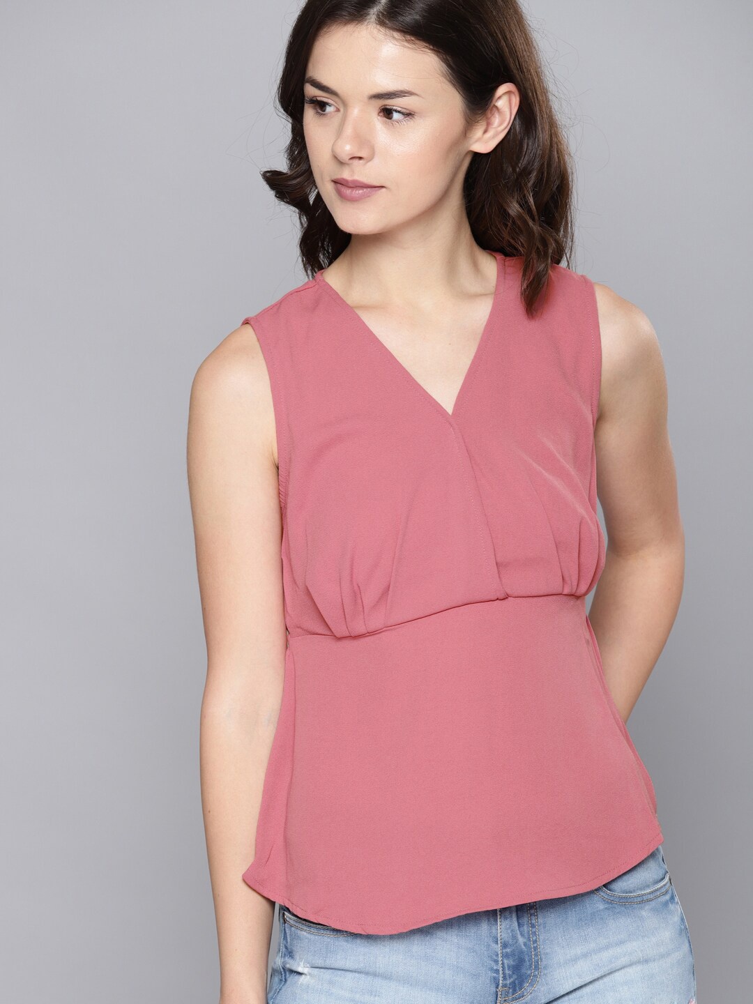 

Mast & Harbour V-Neck Sleeveless Top, Pink