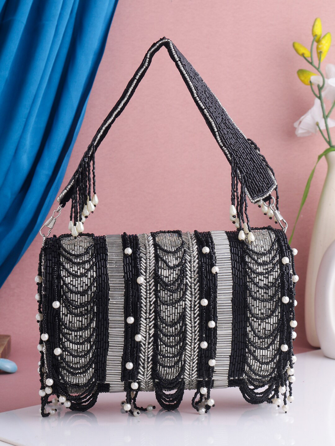 

Swisni Water Resistant Embellished Purse Clutch, Black