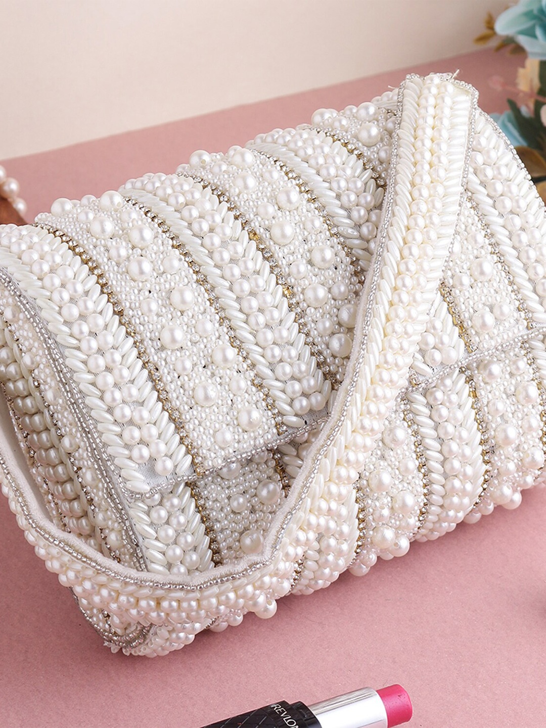 

Swisni Embellished Purse Clutch, White