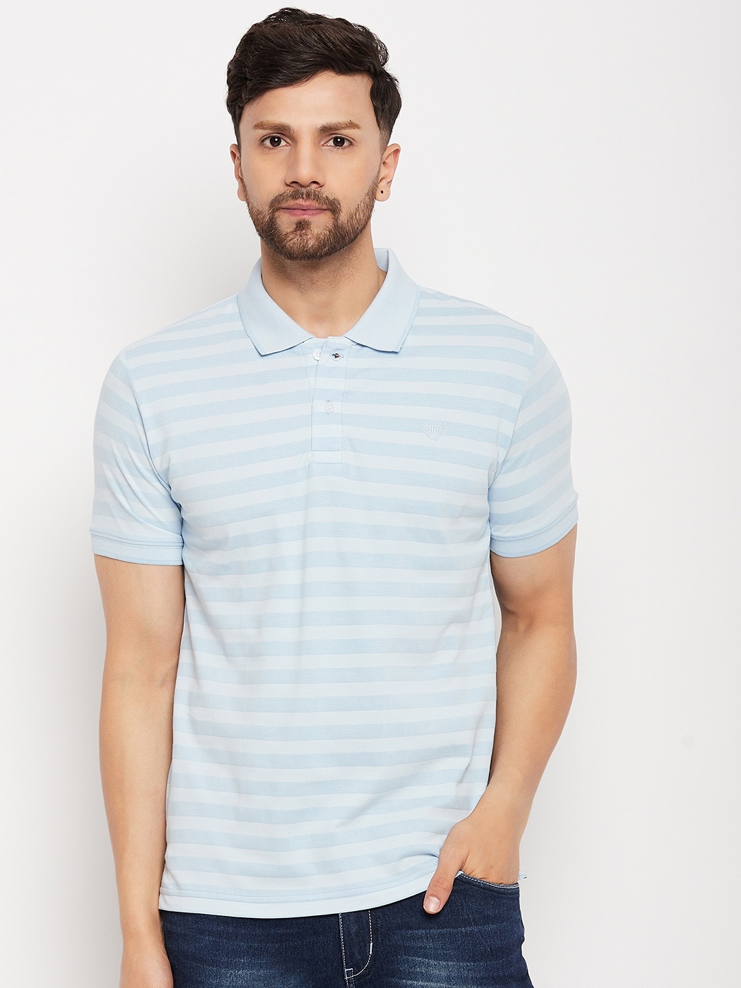 

Duke Striped Polo Collar Slim Fit T-shirt, Blue