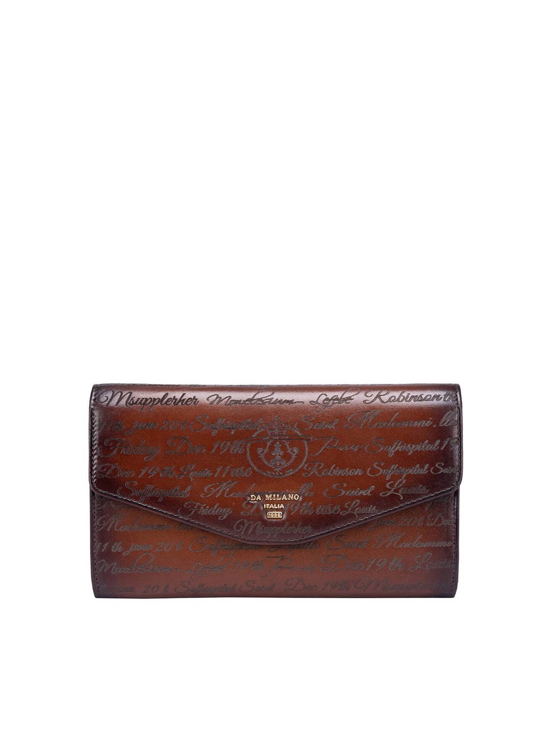 

Da Milano Textured Leather Envelope, Brown