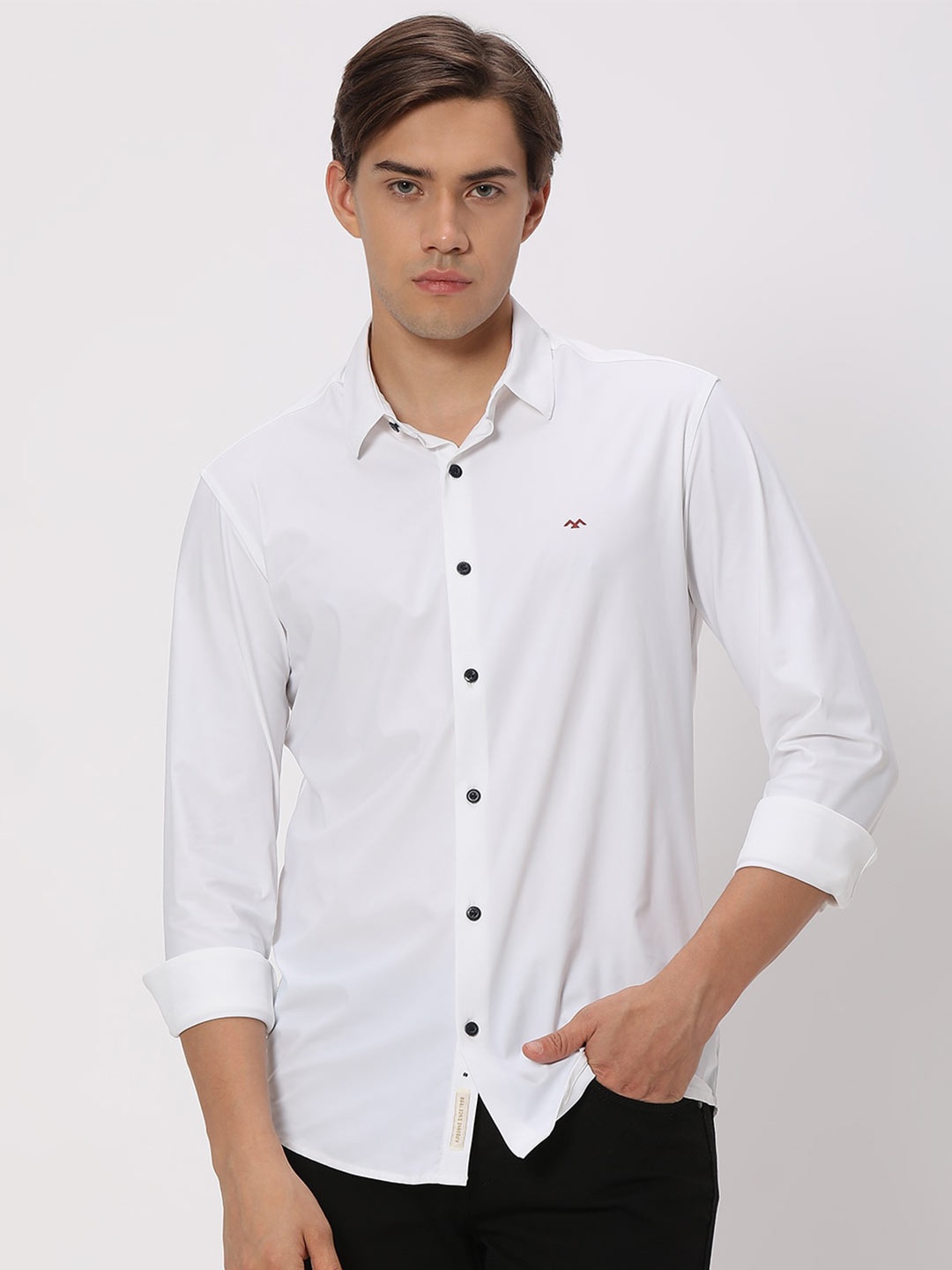 

Mufti Men White Classic Slim Fit Opaque Casual Shirt