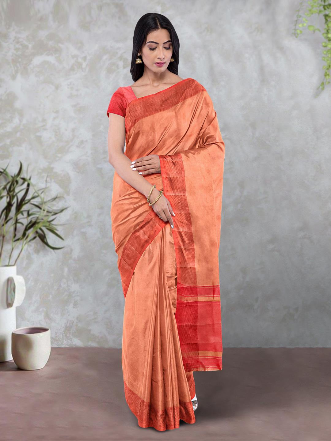 

Kalamandir Silk Blend Saree, Peach