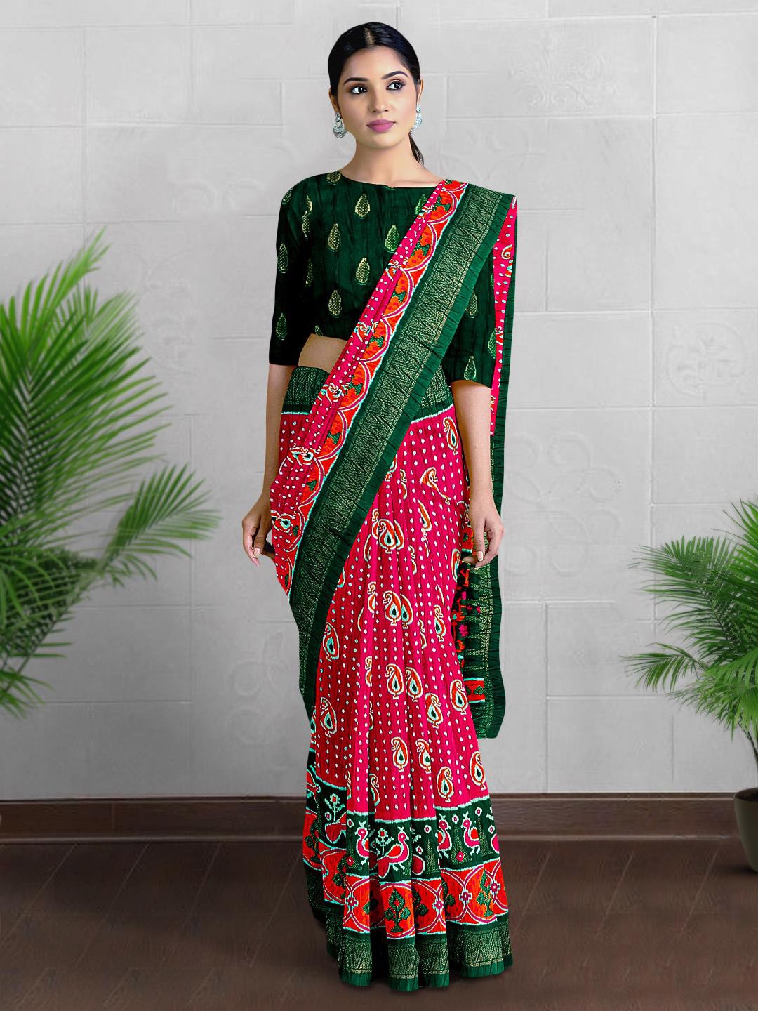 

Kalamandir Paisley Zari Silk Blend Saree, Pink