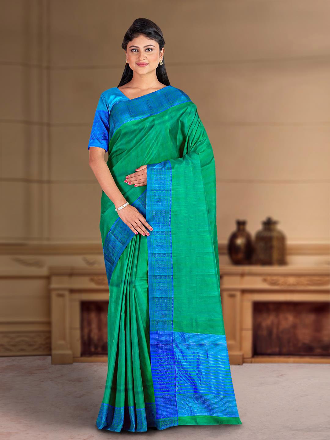 

Kalamandir Woven Design Festive Saree, Green