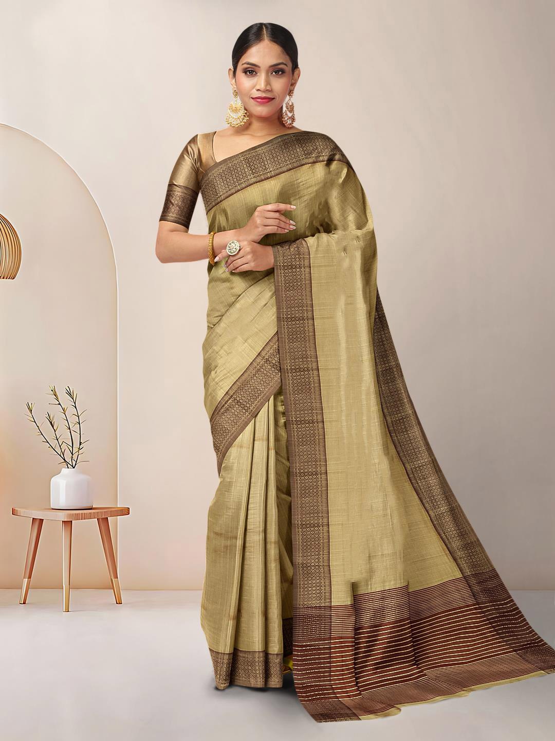 

Kalamandir Woven Design Festive Saree, Beige