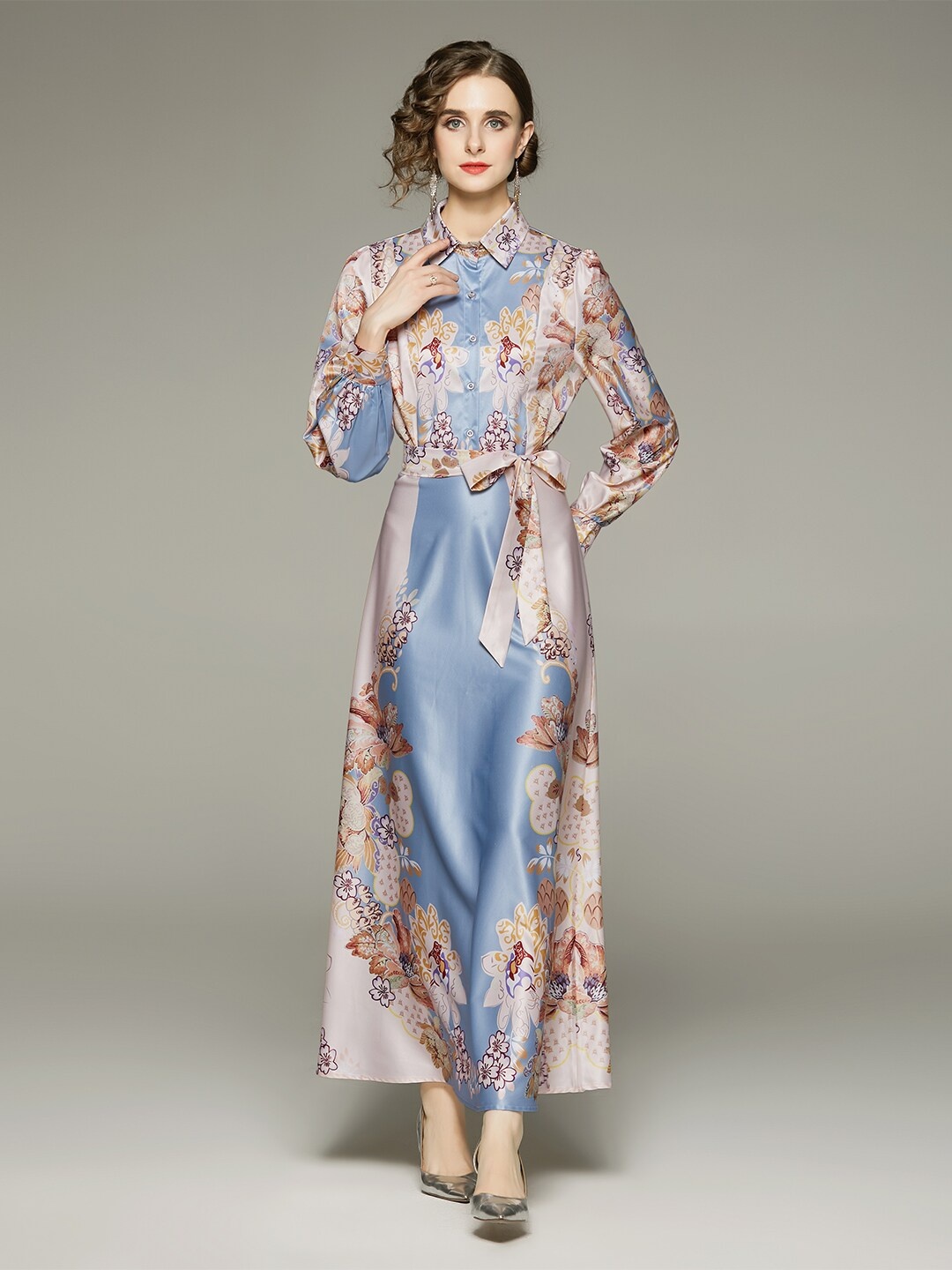 

JC Collection Floral Print Maxi Dress, Blue
