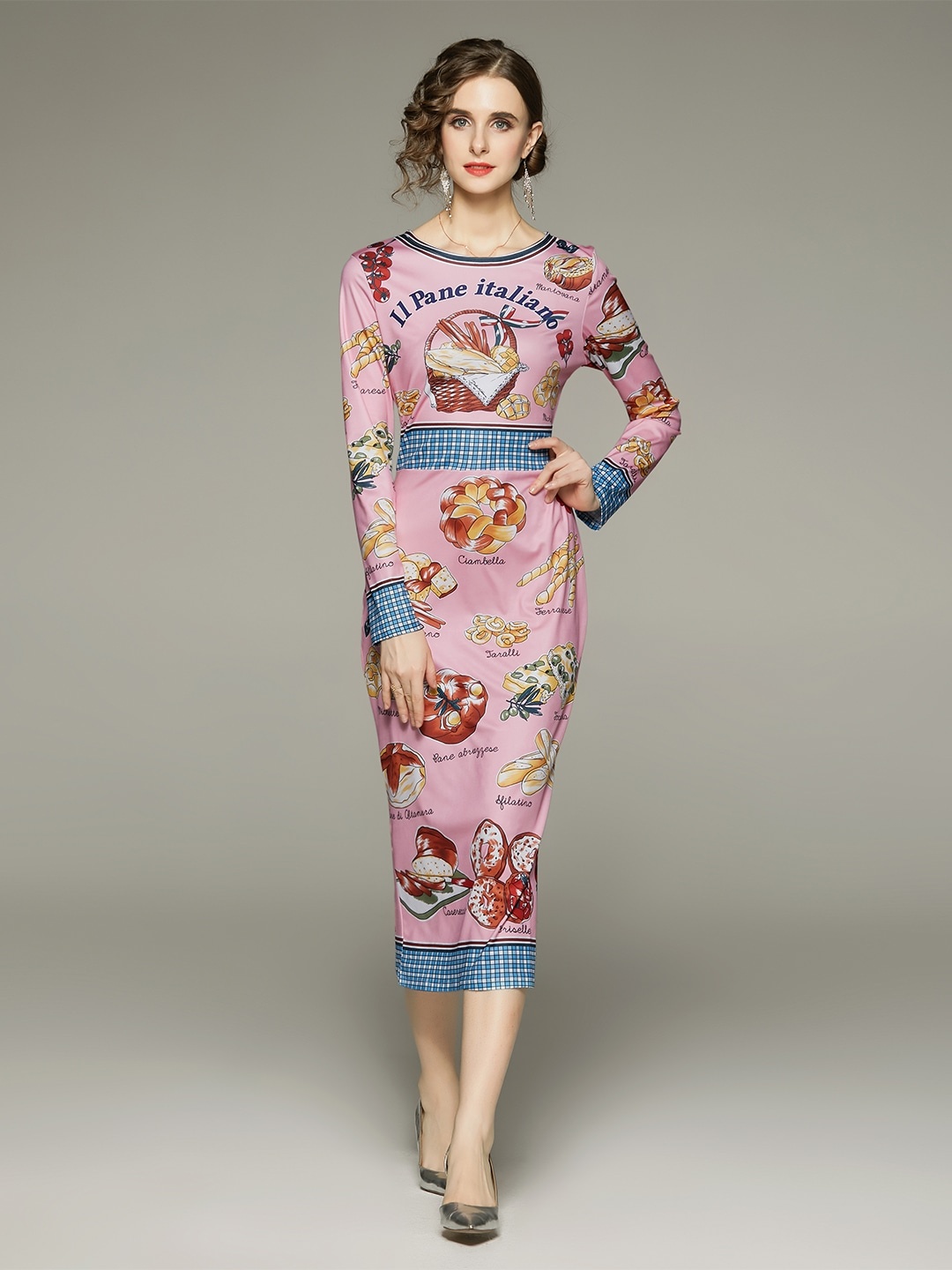 

JC Collection Graphic Printed Sheath Midi Dress, Pink