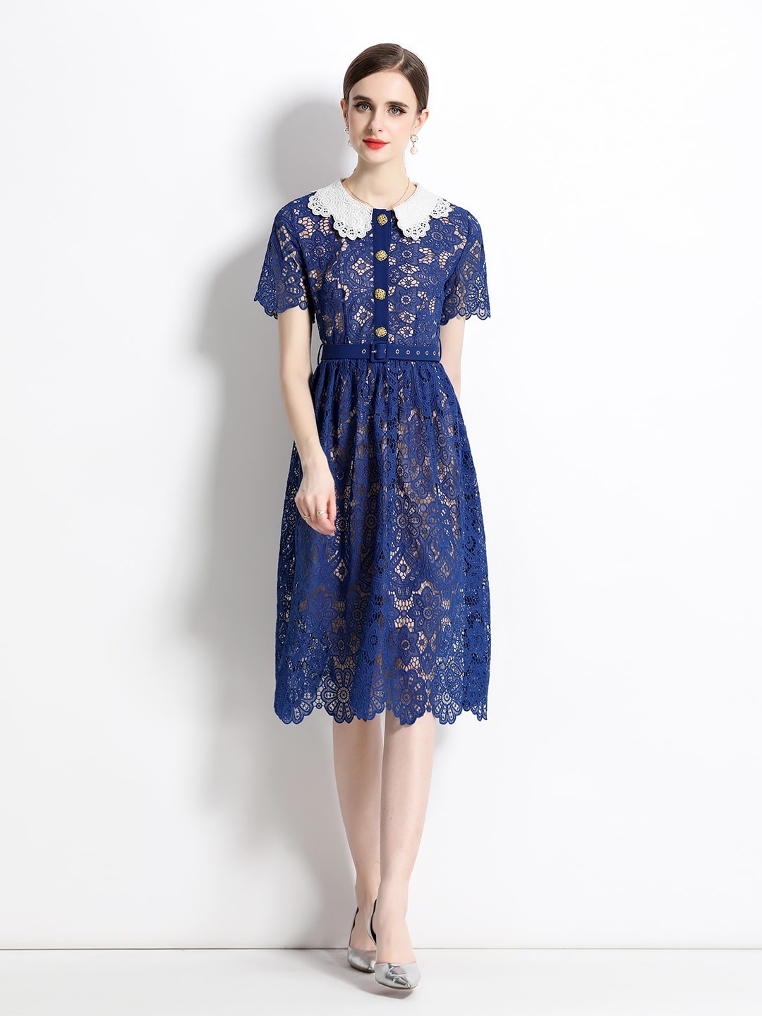 

JC Collection Blue Floral Fit & Flare Dress