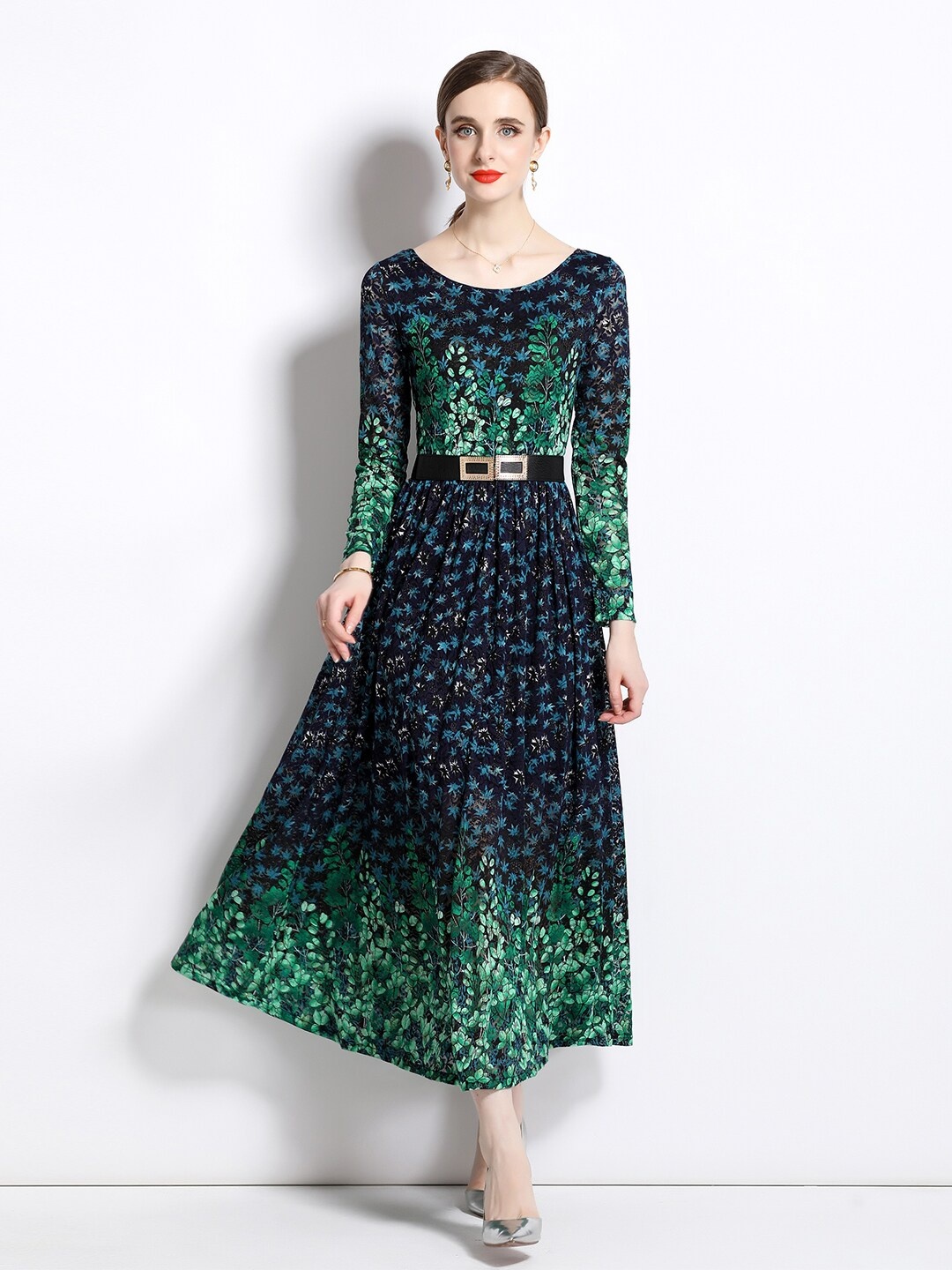 

JC Collection Floral Print Maxi Dress, Green