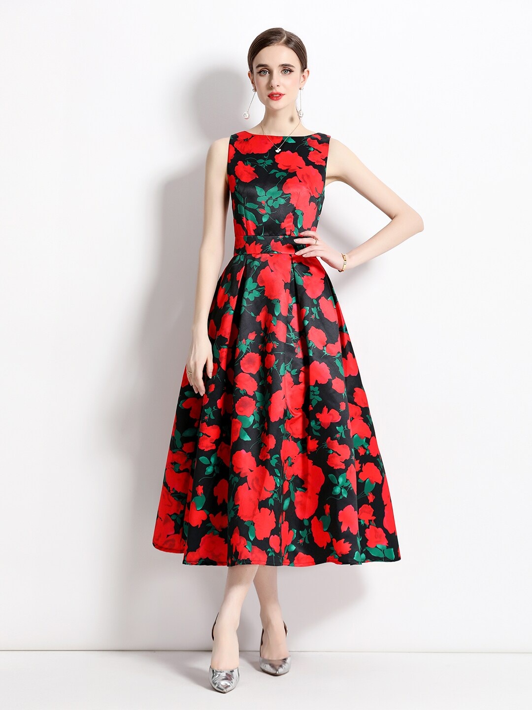 

JC Collection Multicoloured Floral Print Fit & Flare Midi Dress, Multi