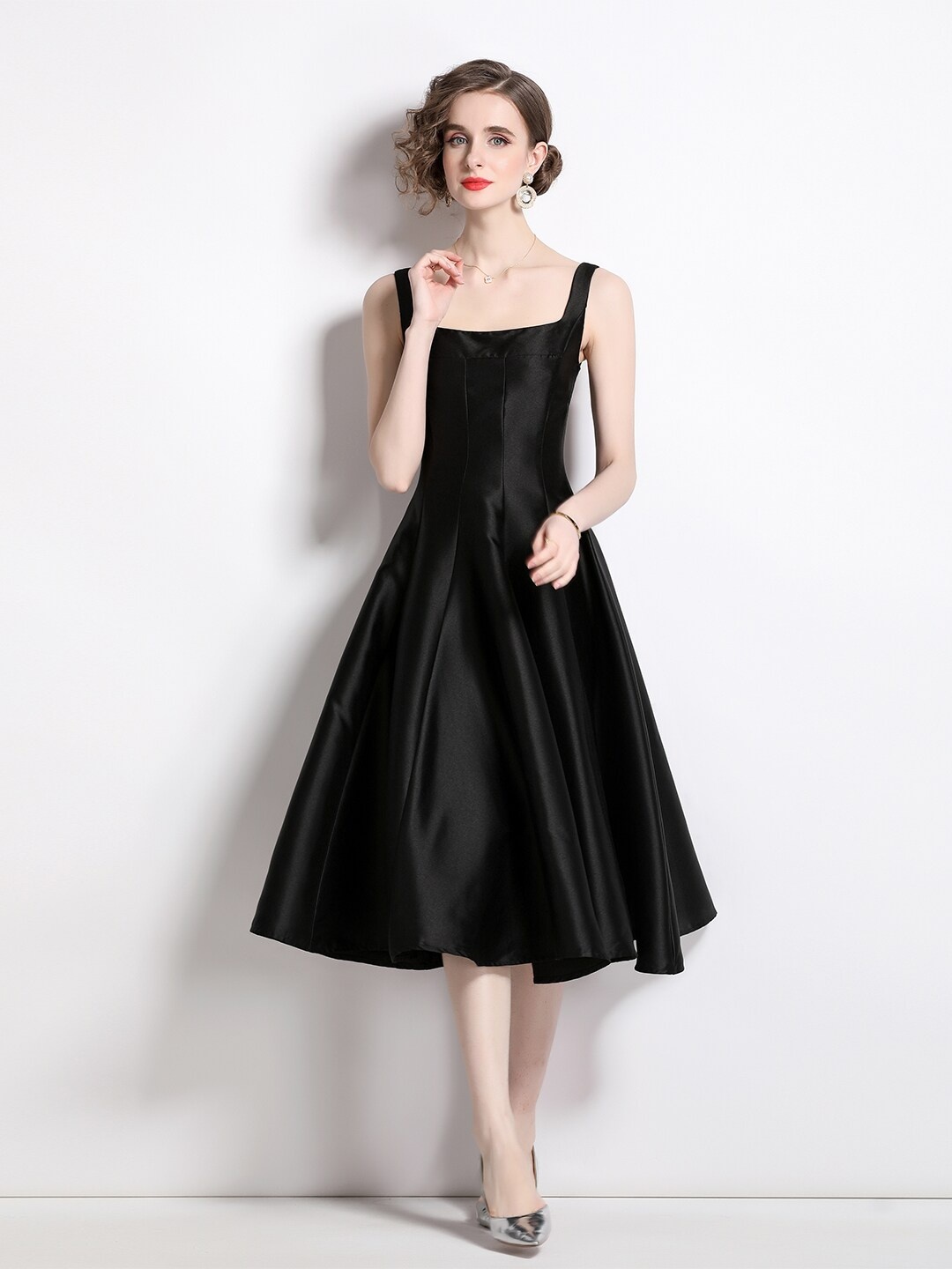 

JC Collection Black Fit & Flare Midi Dress