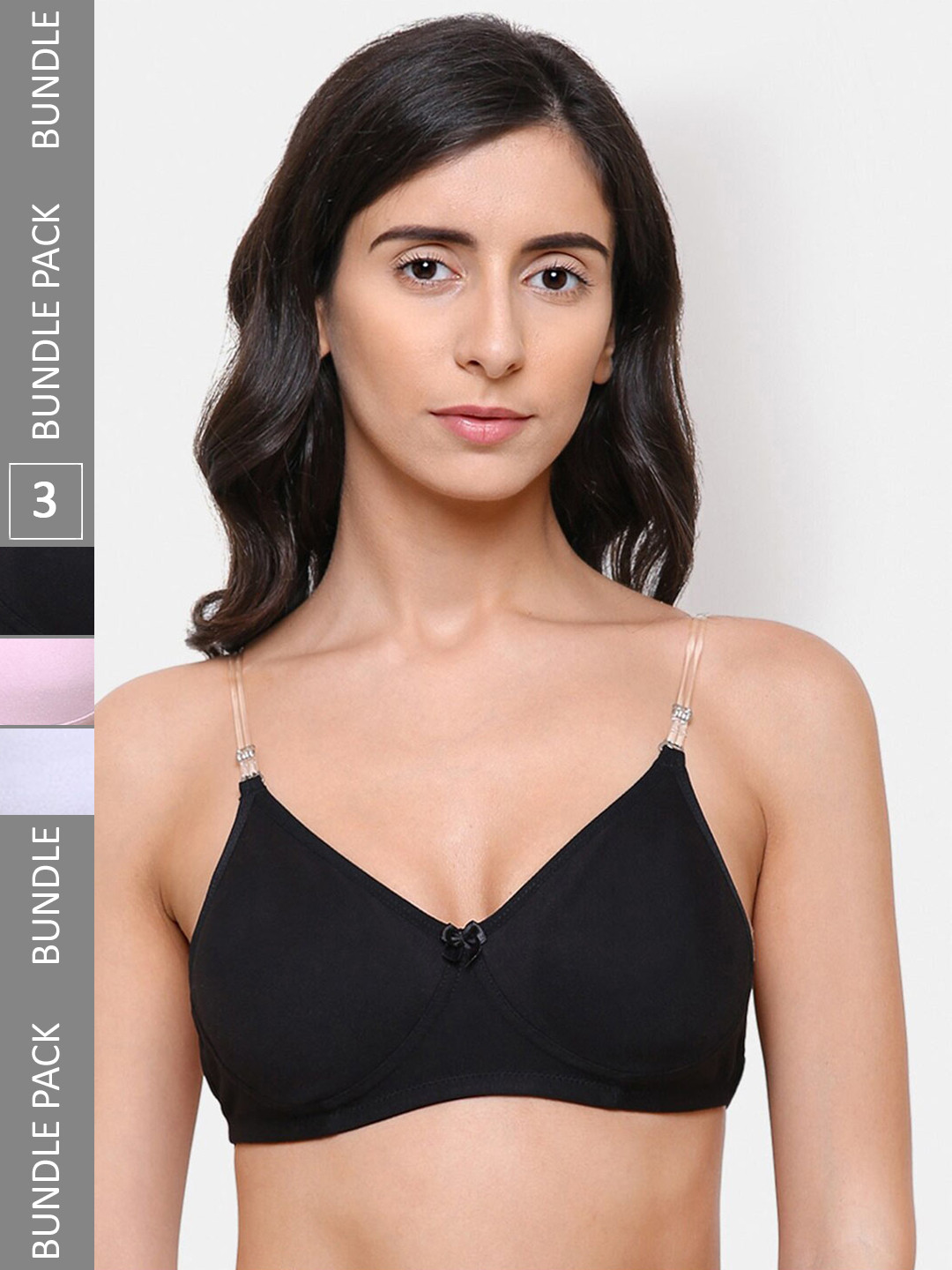 

College Girl Pack Of 3 Full Coverage Lightly Padded All Day Comfort Cotton T-Shirt Bra, White